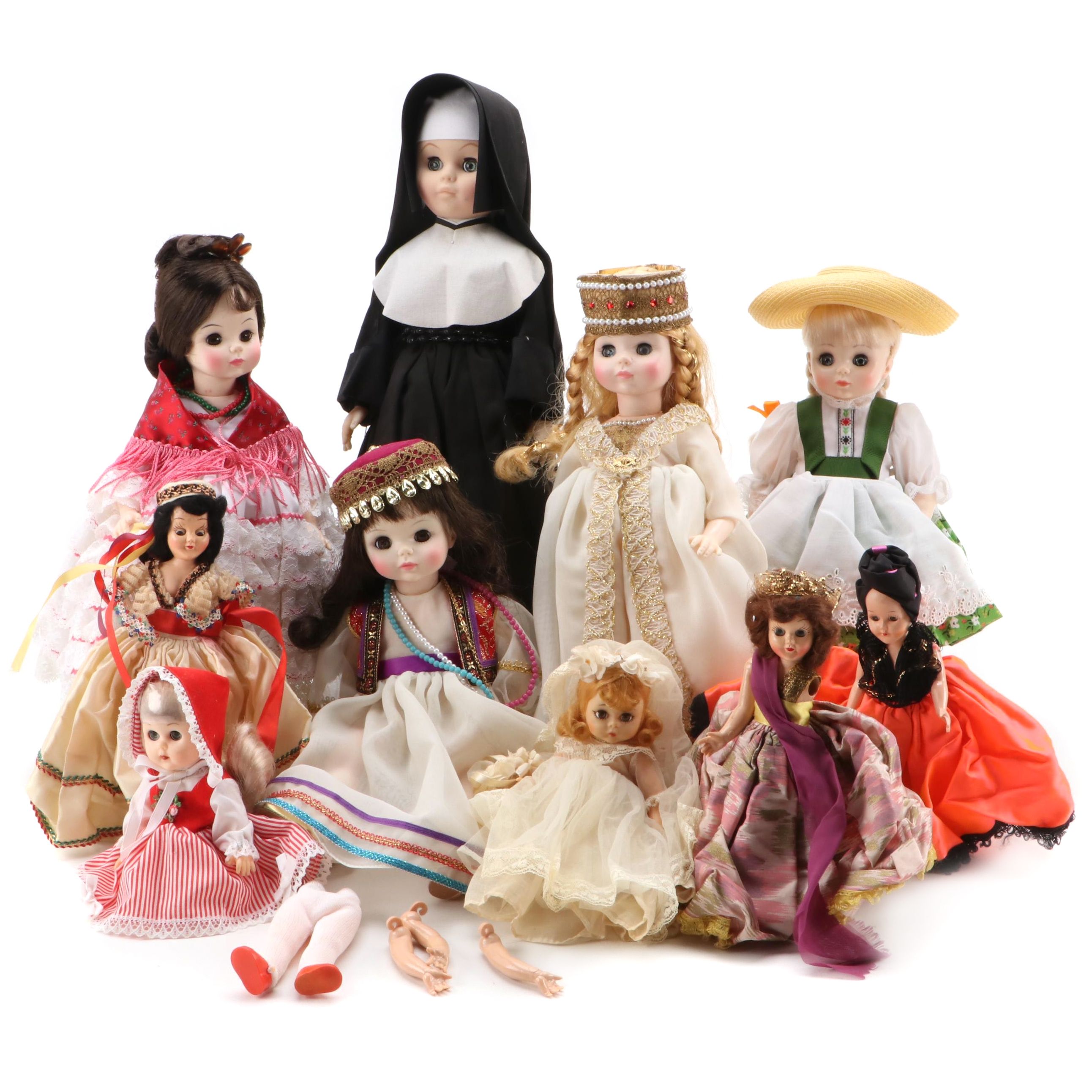 Madame Alexander with Genuine Nun Doll "Sister of Notre Dame" and Other Dolls