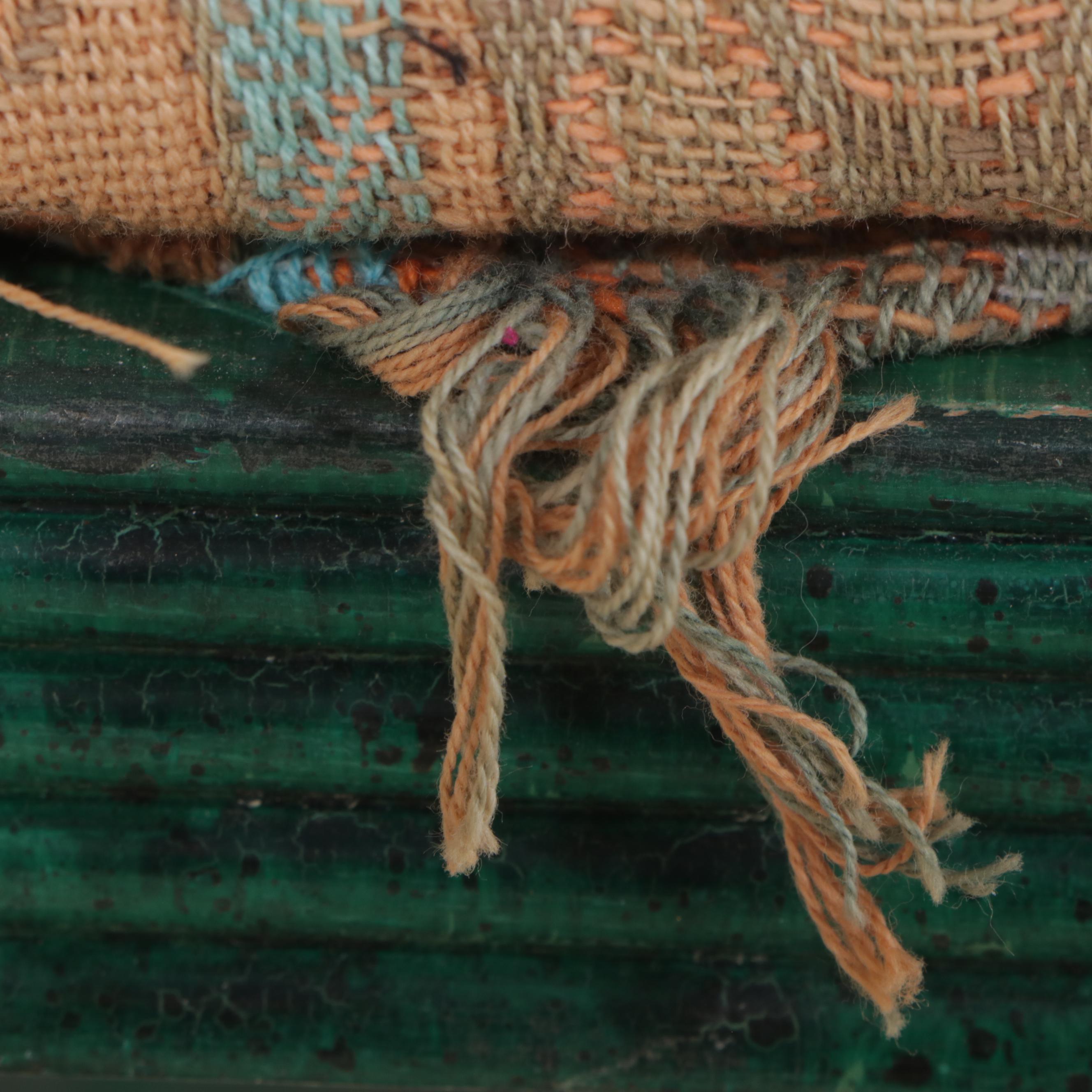 Pair of Louis XVI Style Green-Painted X-Form Stools