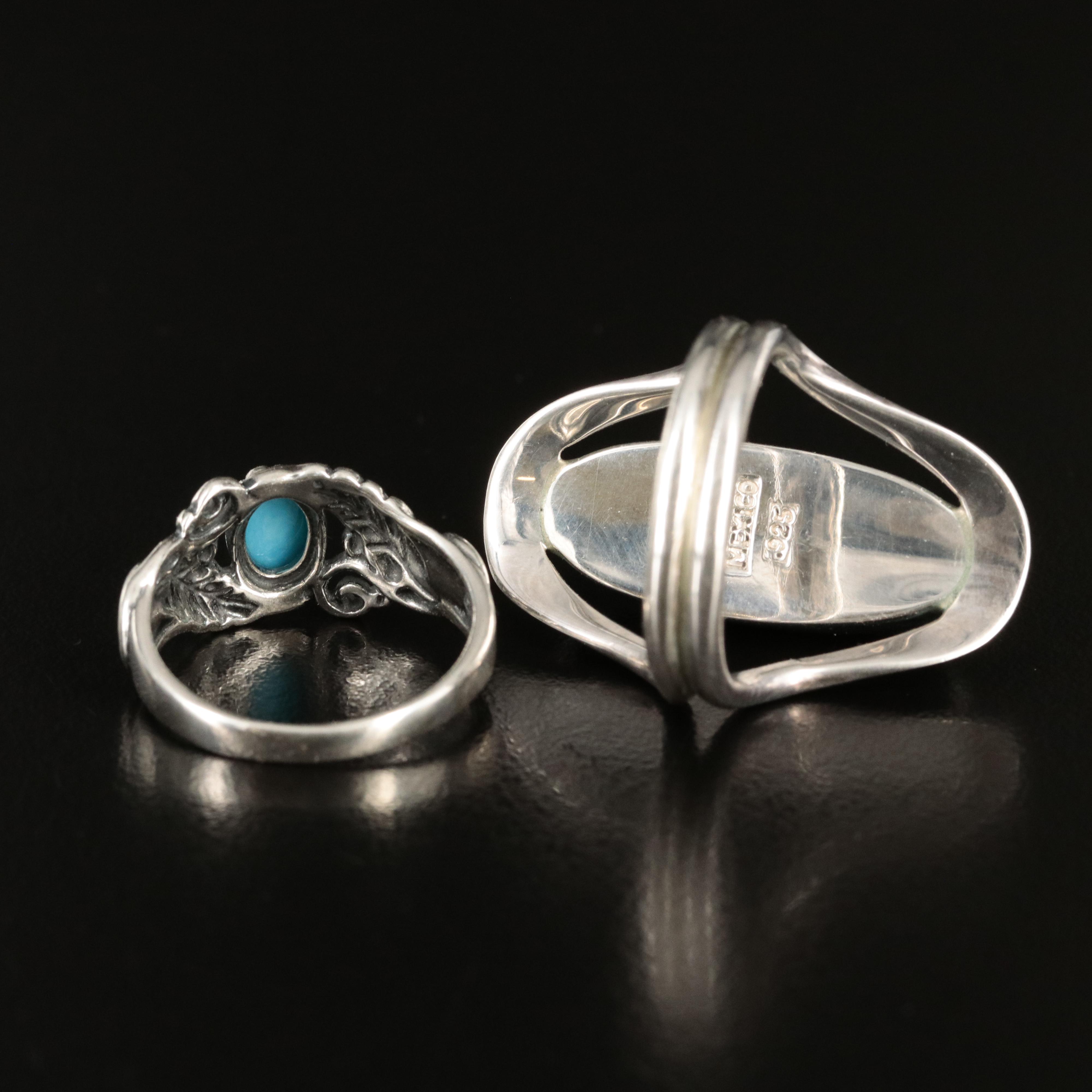 Relios Turqouise and Dominique Dinovart Black Onyx Rings