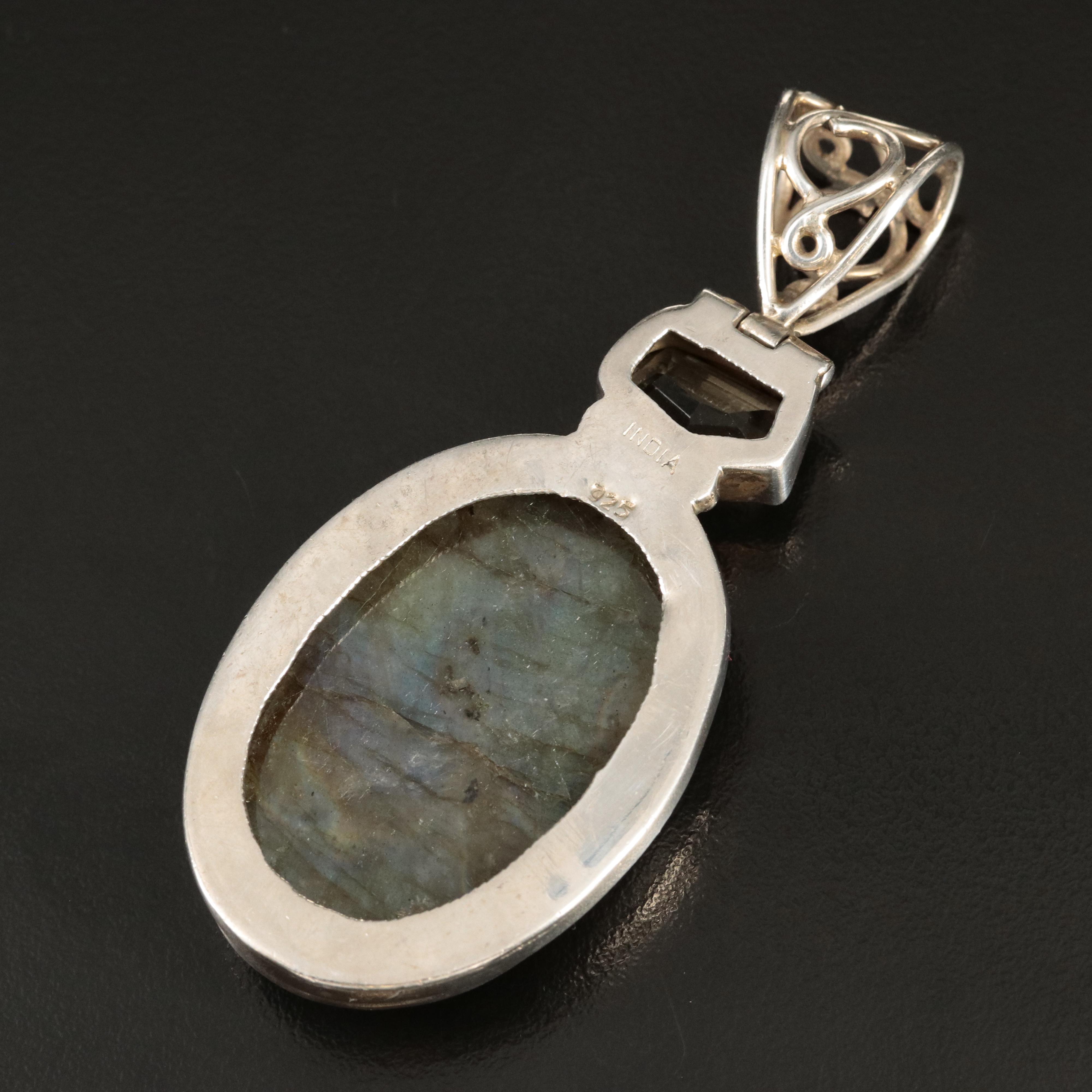 Sterling Labradorite and Citrine Pendant