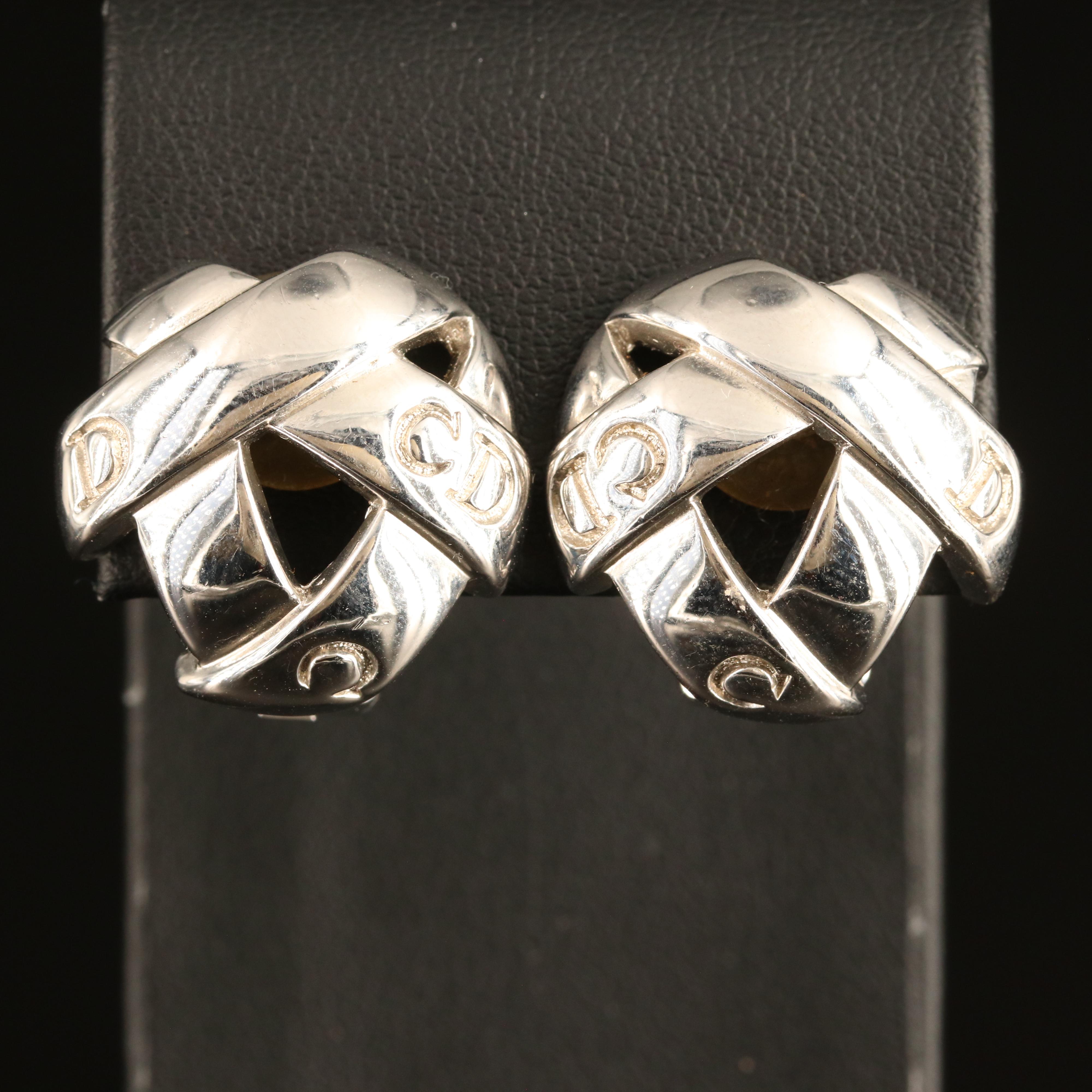 Christian Dior Crossover Logo Earrings