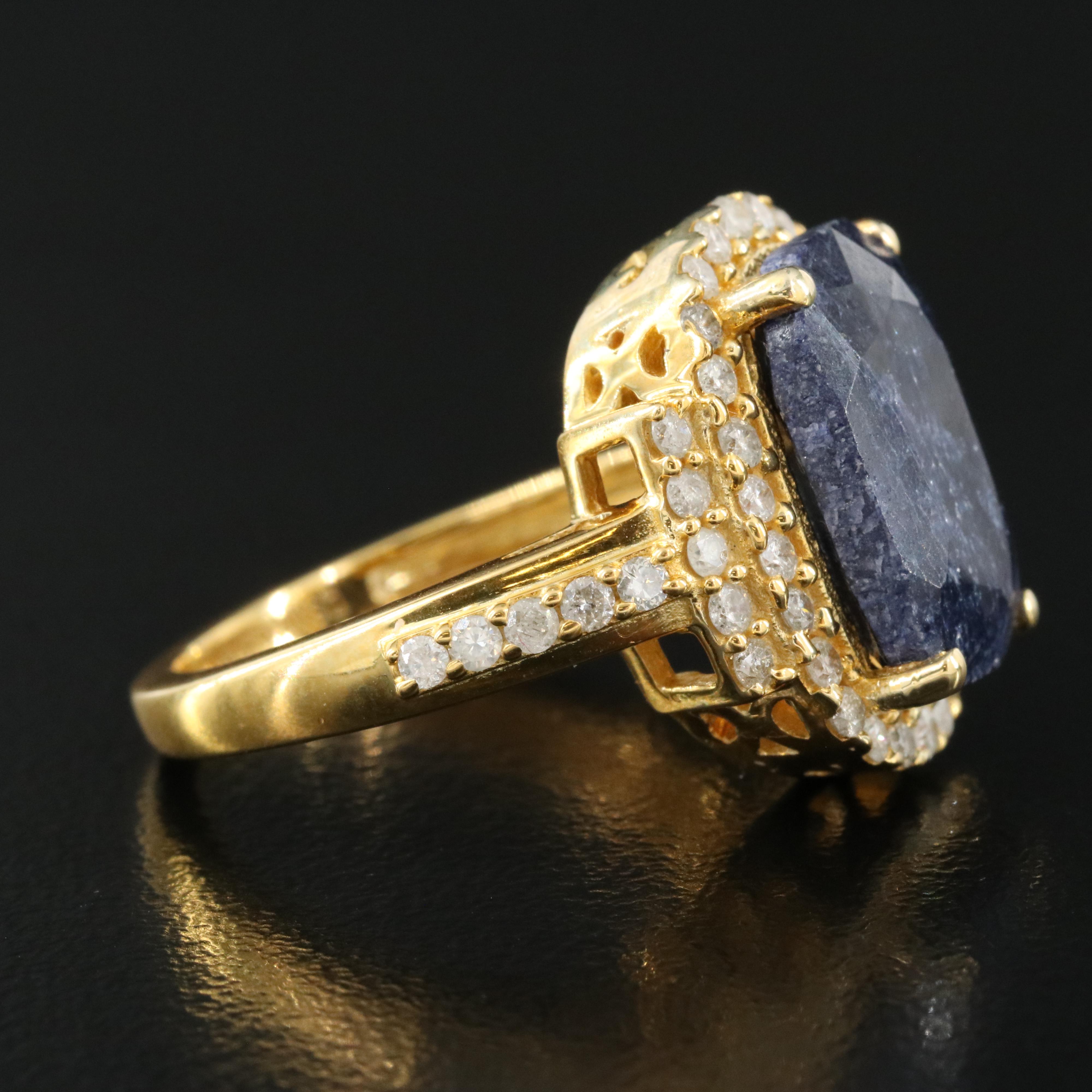 Sterling Corundum and Diamond Ring