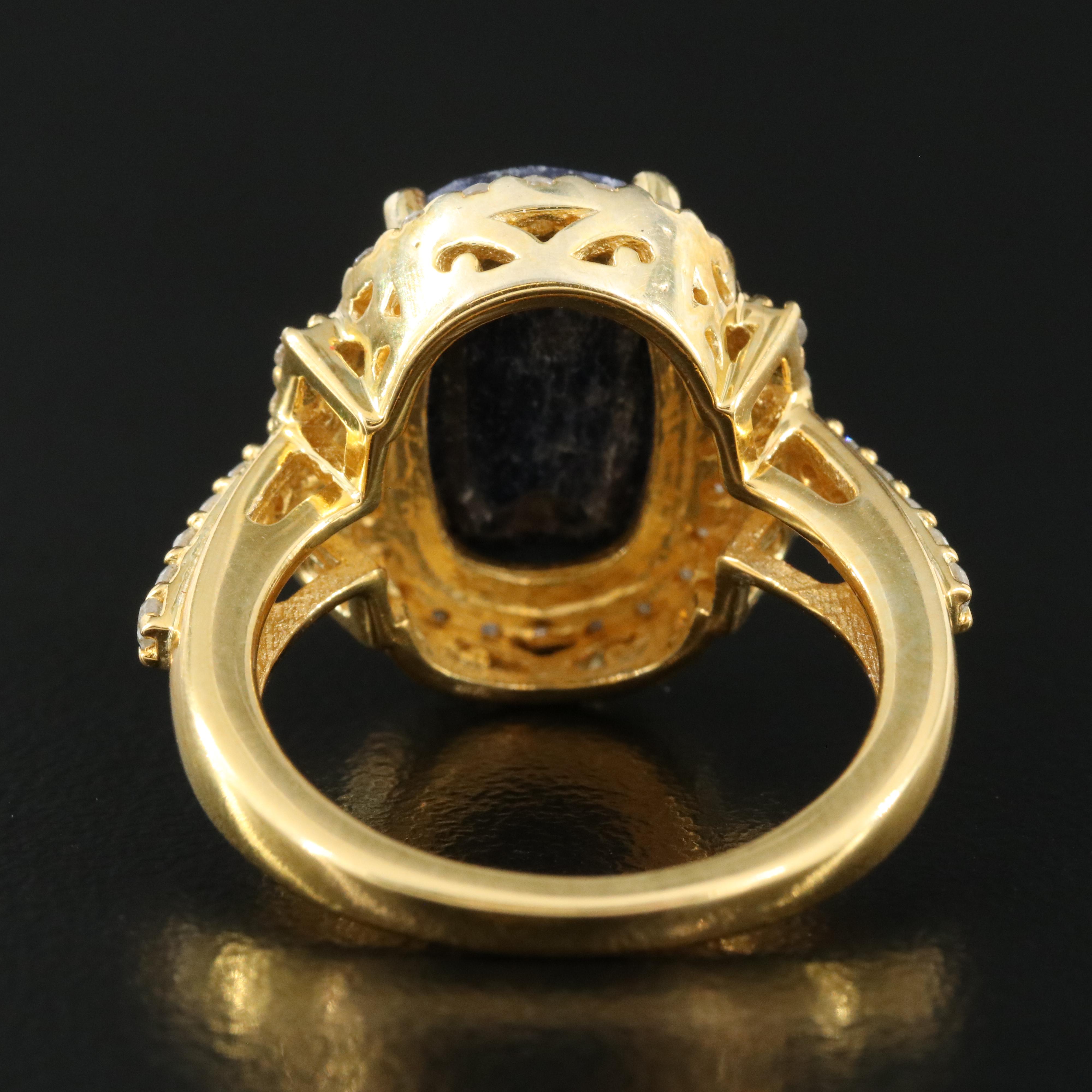 Sterling Corundum and Diamond Ring