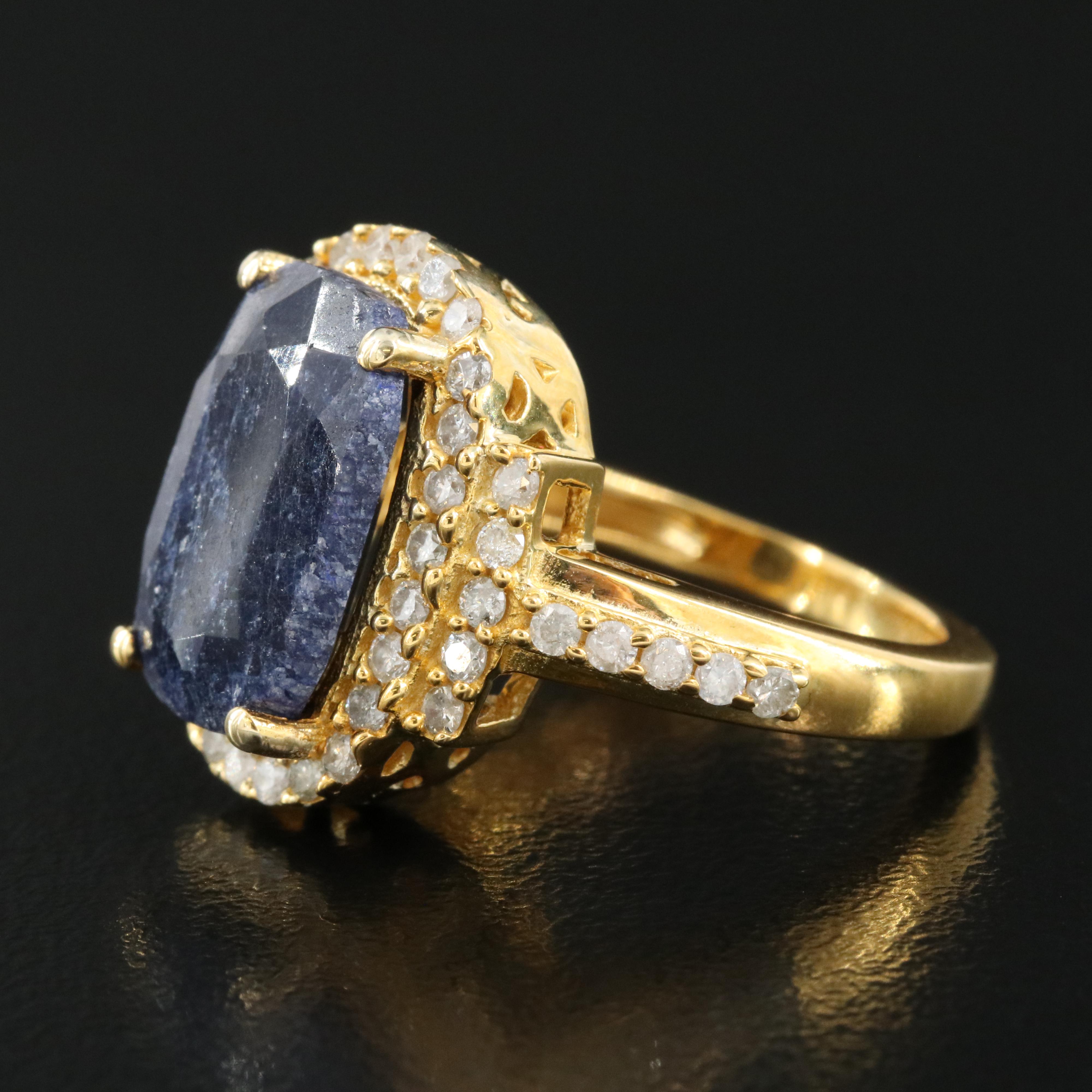 Sterling Corundum and Diamond Ring