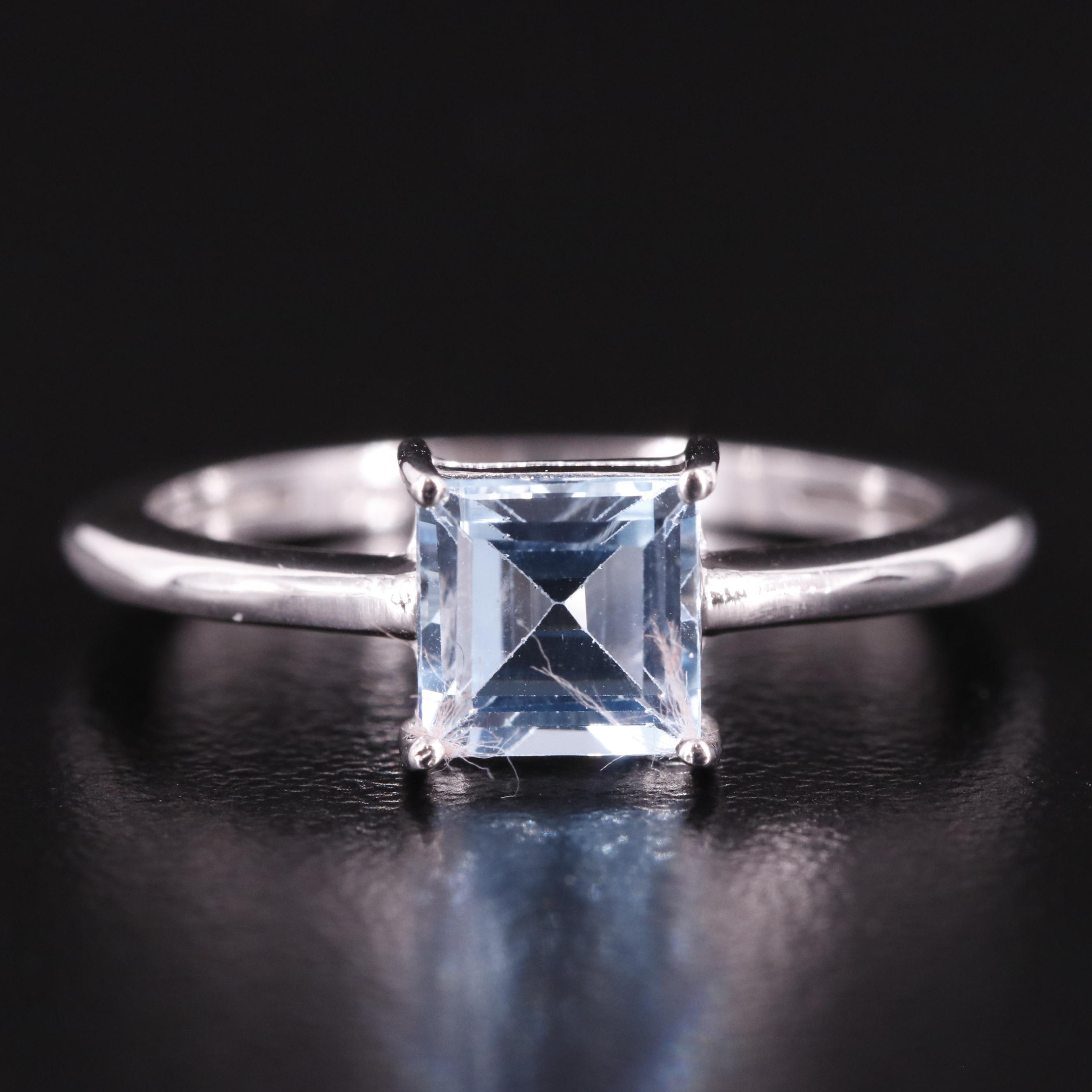 Sterling Blue Topaz Solitaire Ring