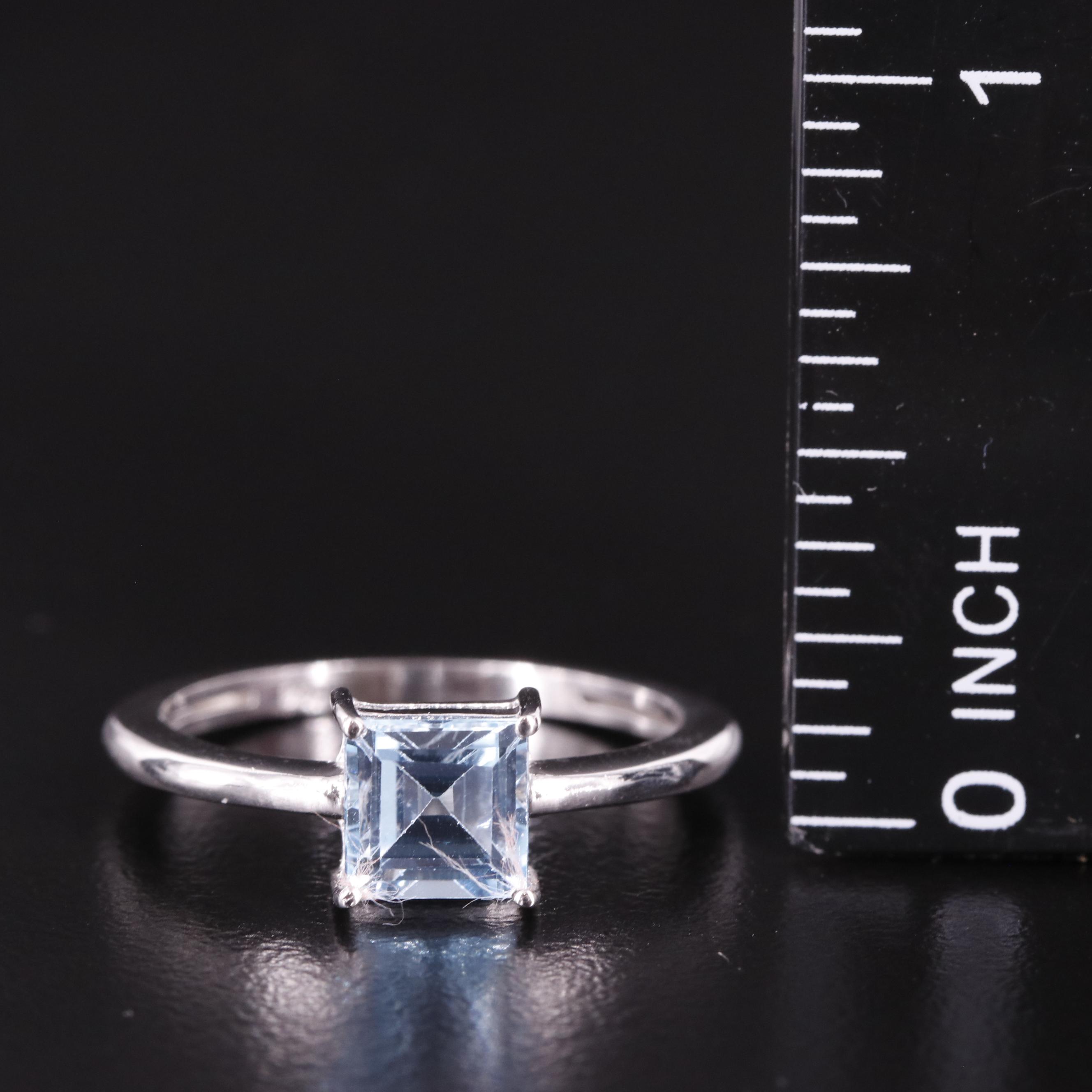 Sterling Blue Topaz Solitaire Ring