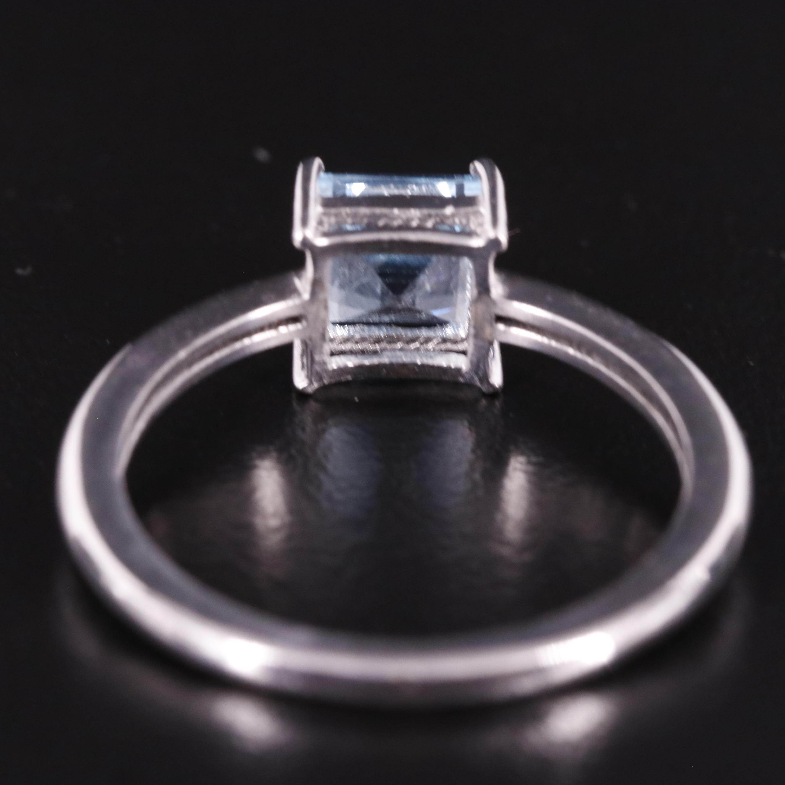 Sterling Blue Topaz Solitaire Ring