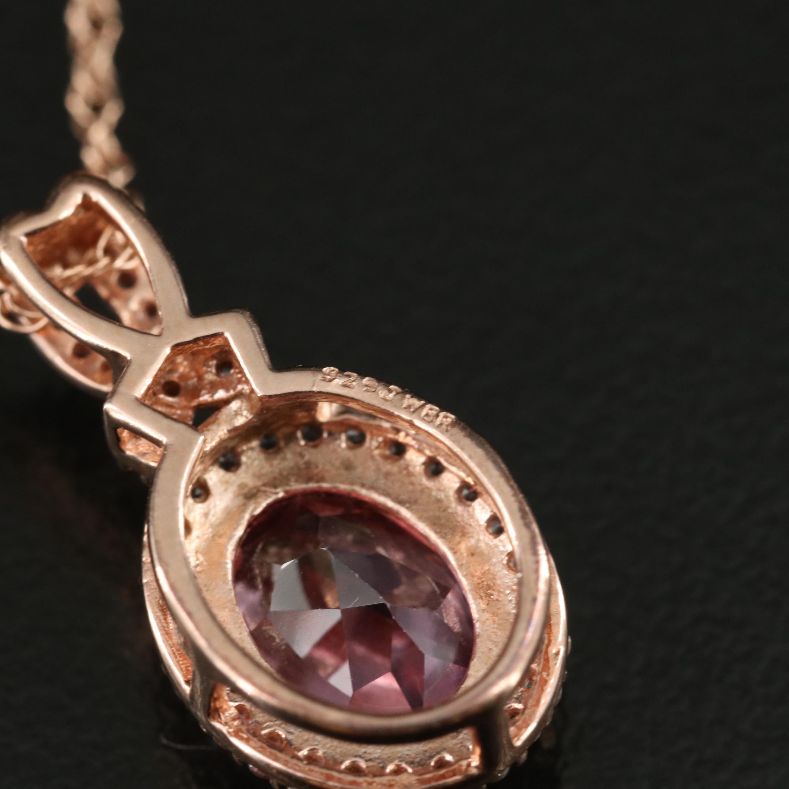 Sterling Sapphire Pendant Necklace