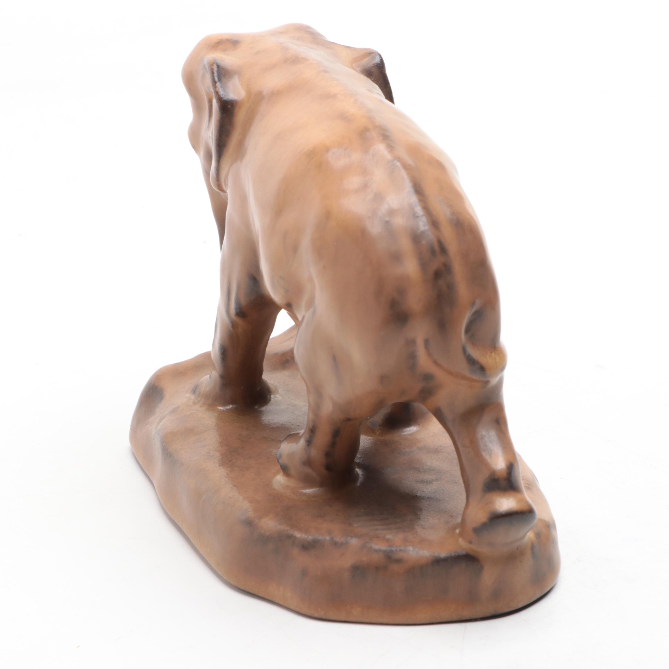 Rookwood Pottery Brown Glaze Elephant Bookend and More, 1920s