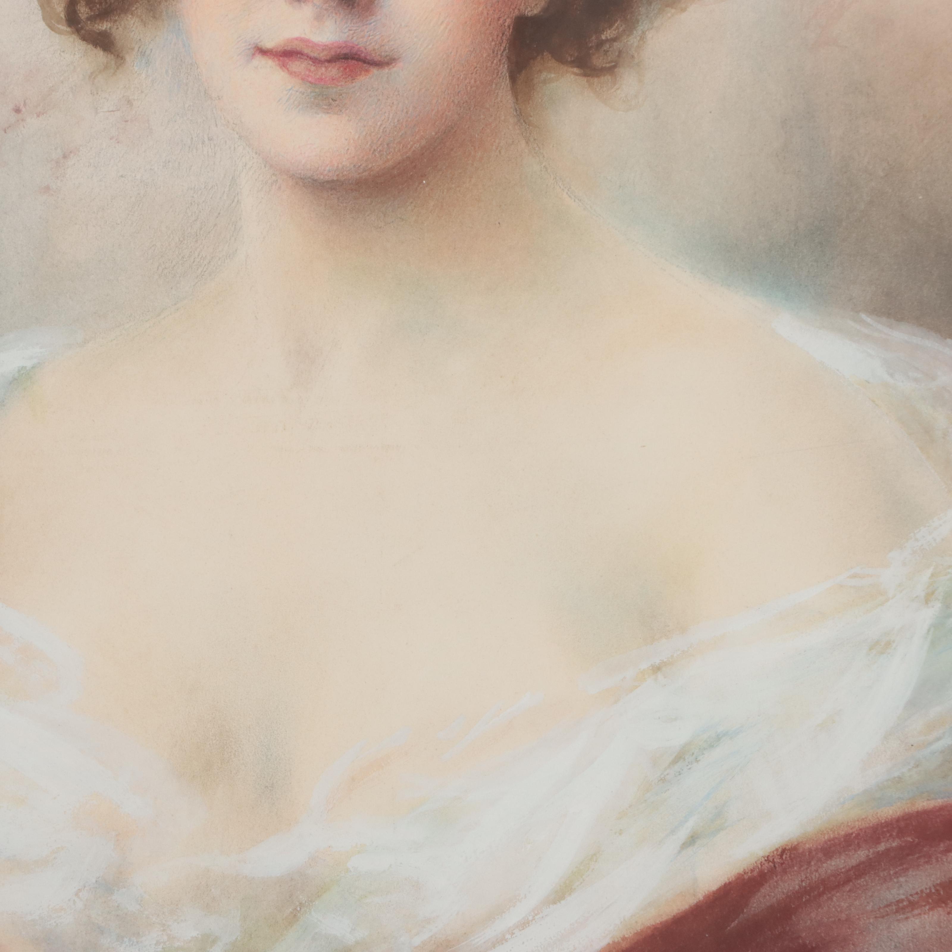 William Joseph Carroll Watercolor Portrait "An English Rose"