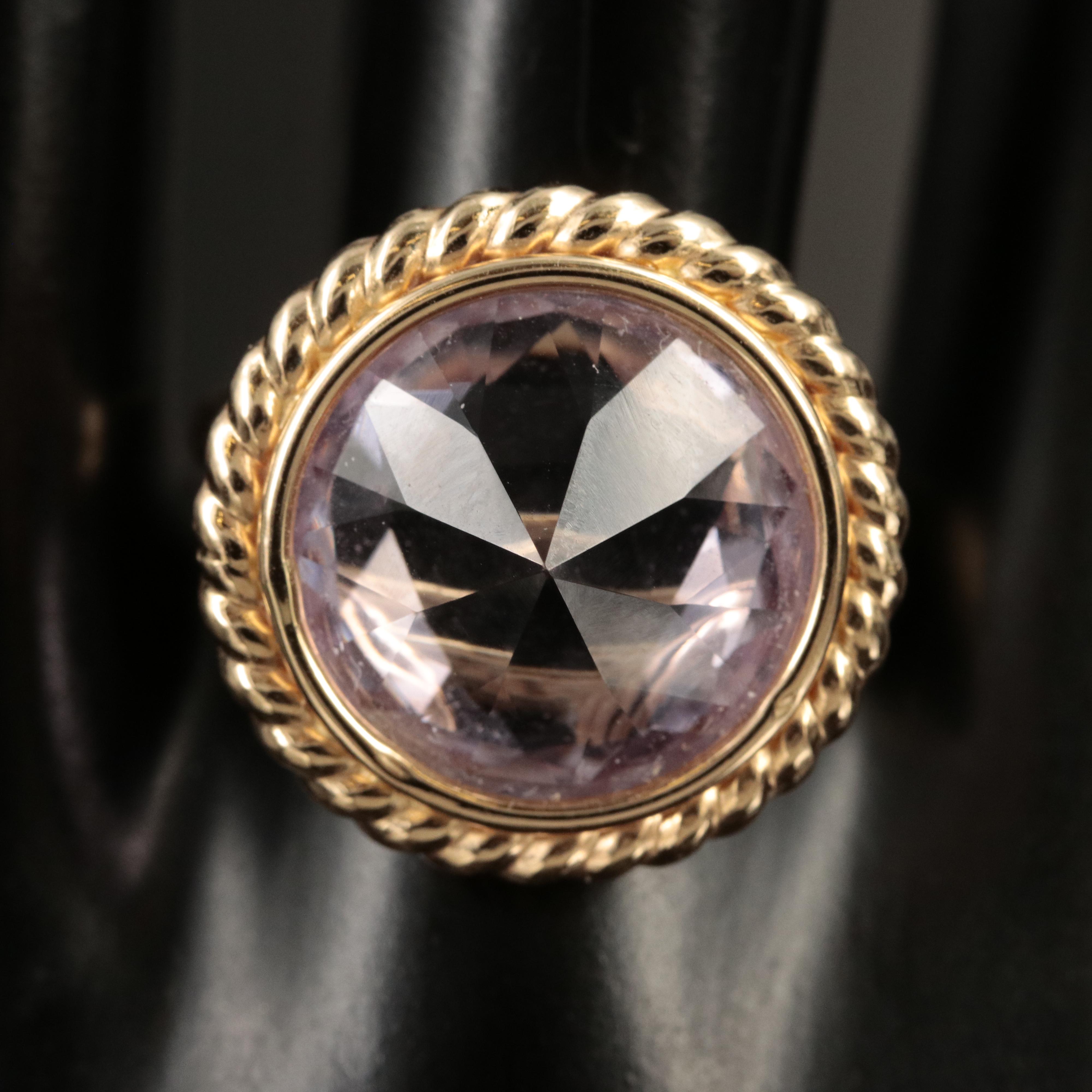 14K 14.44 CT Amethyst Ring with Braid Detail
