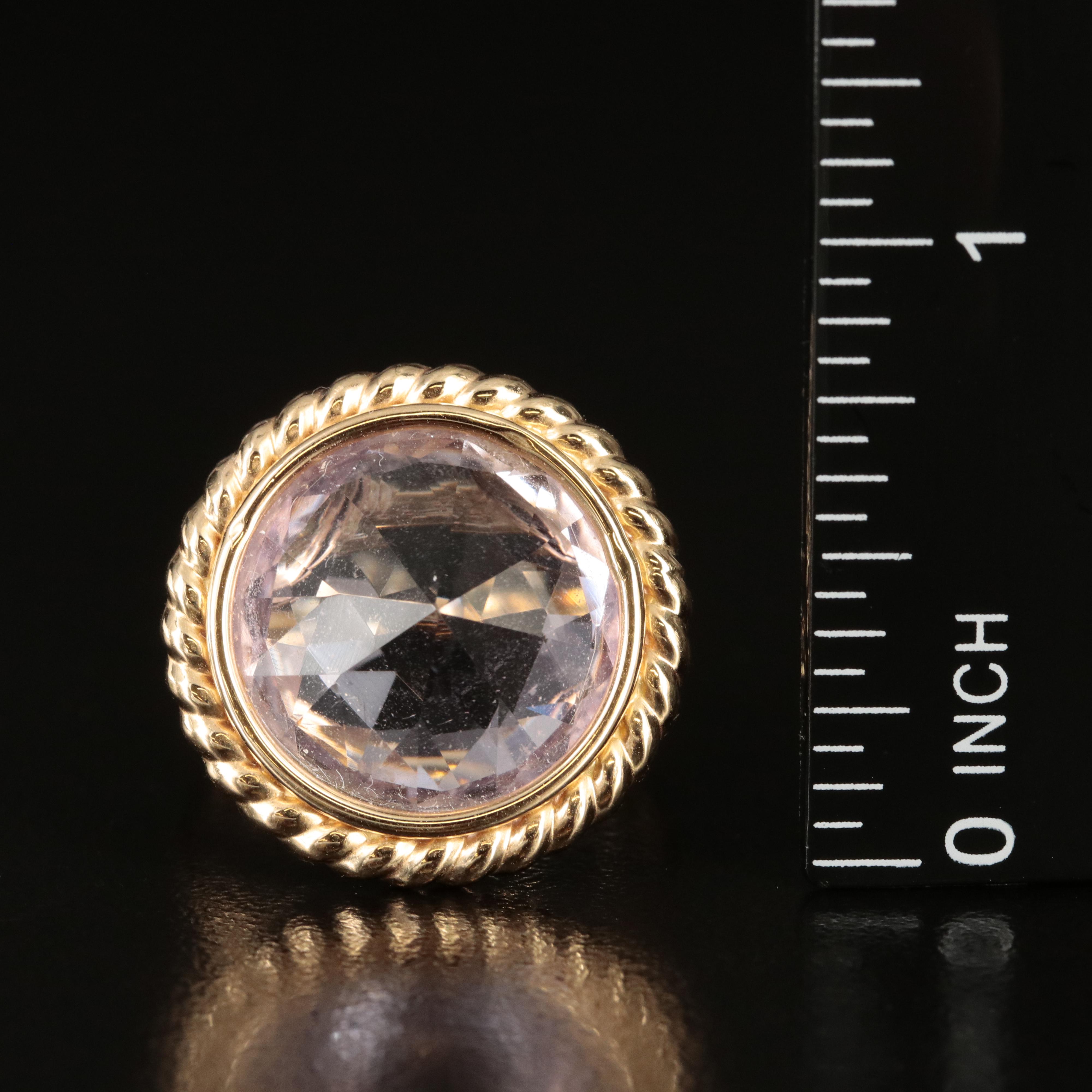 14K 14.44 CT Amethyst Ring with Braid Detail