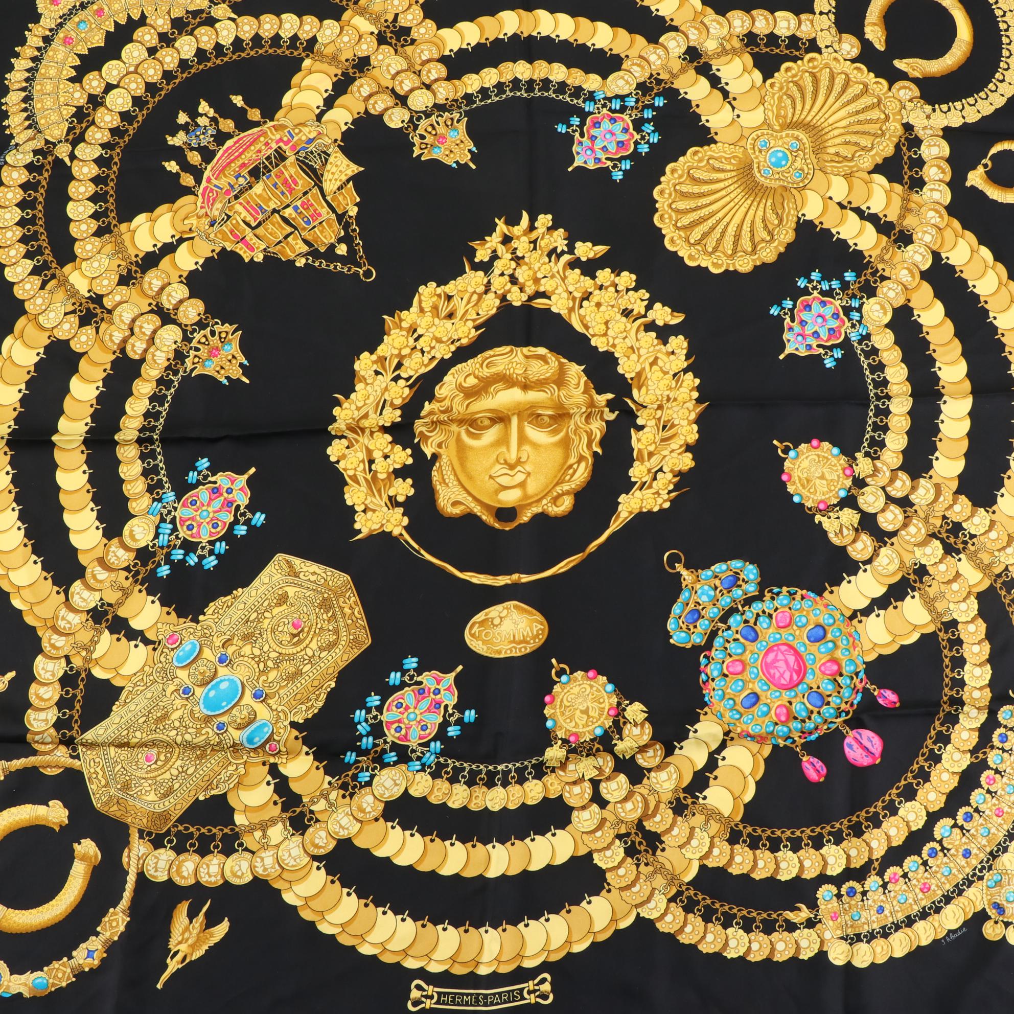 Hermès "Kosmima" Silk Twill Scarf 90