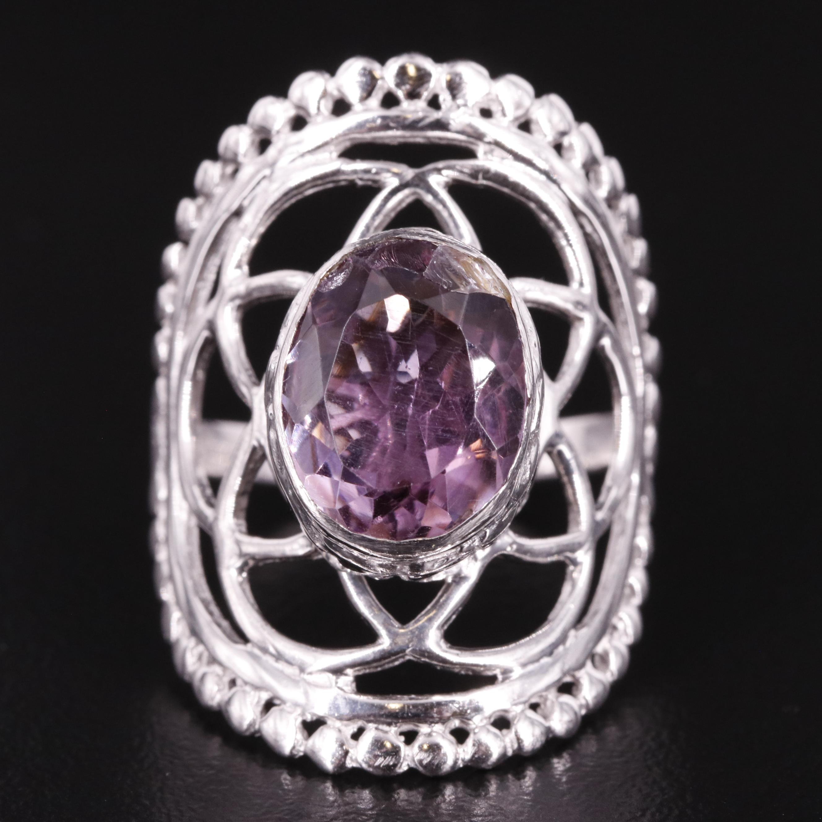 Amethyst Saddle Ring
