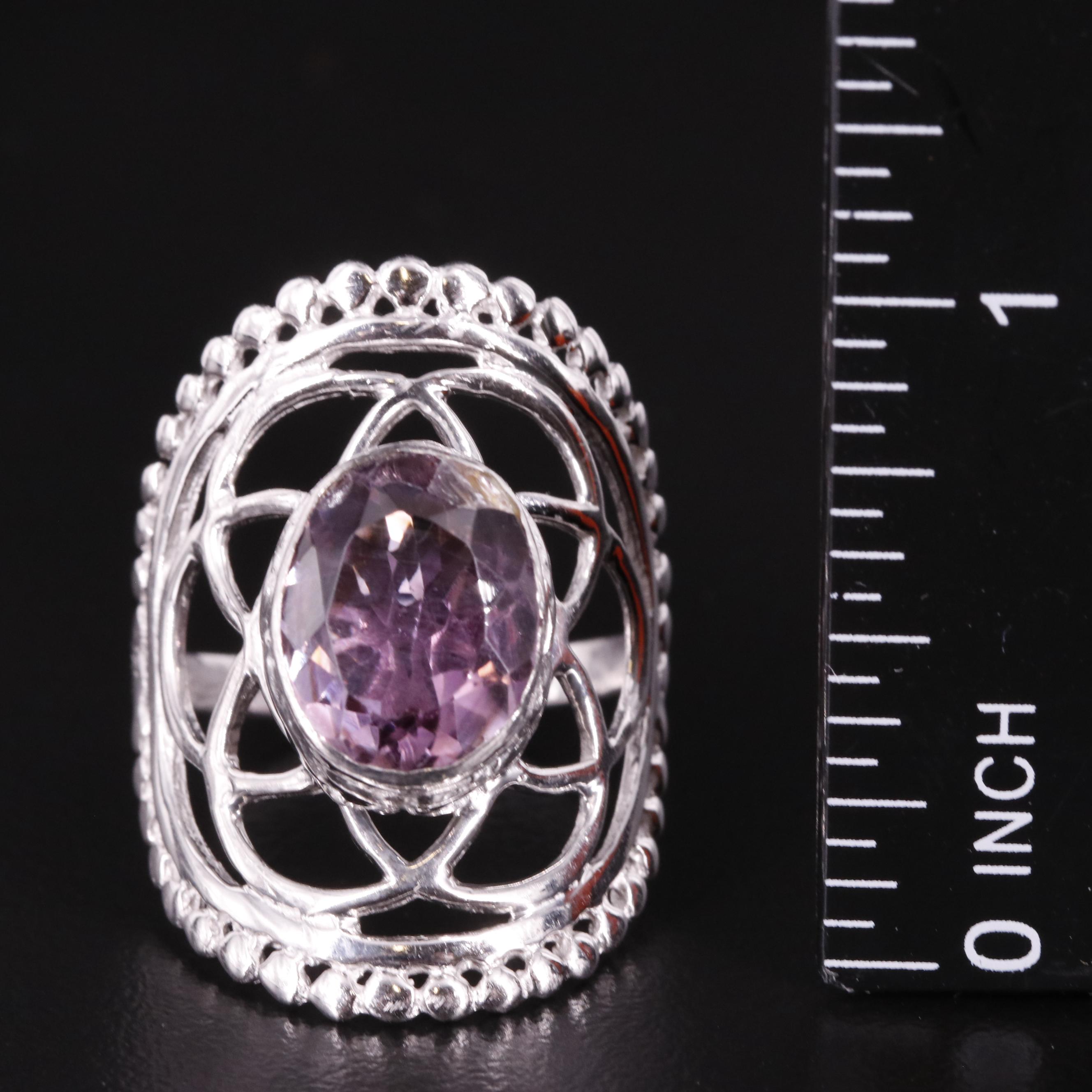 Amethyst Saddle Ring