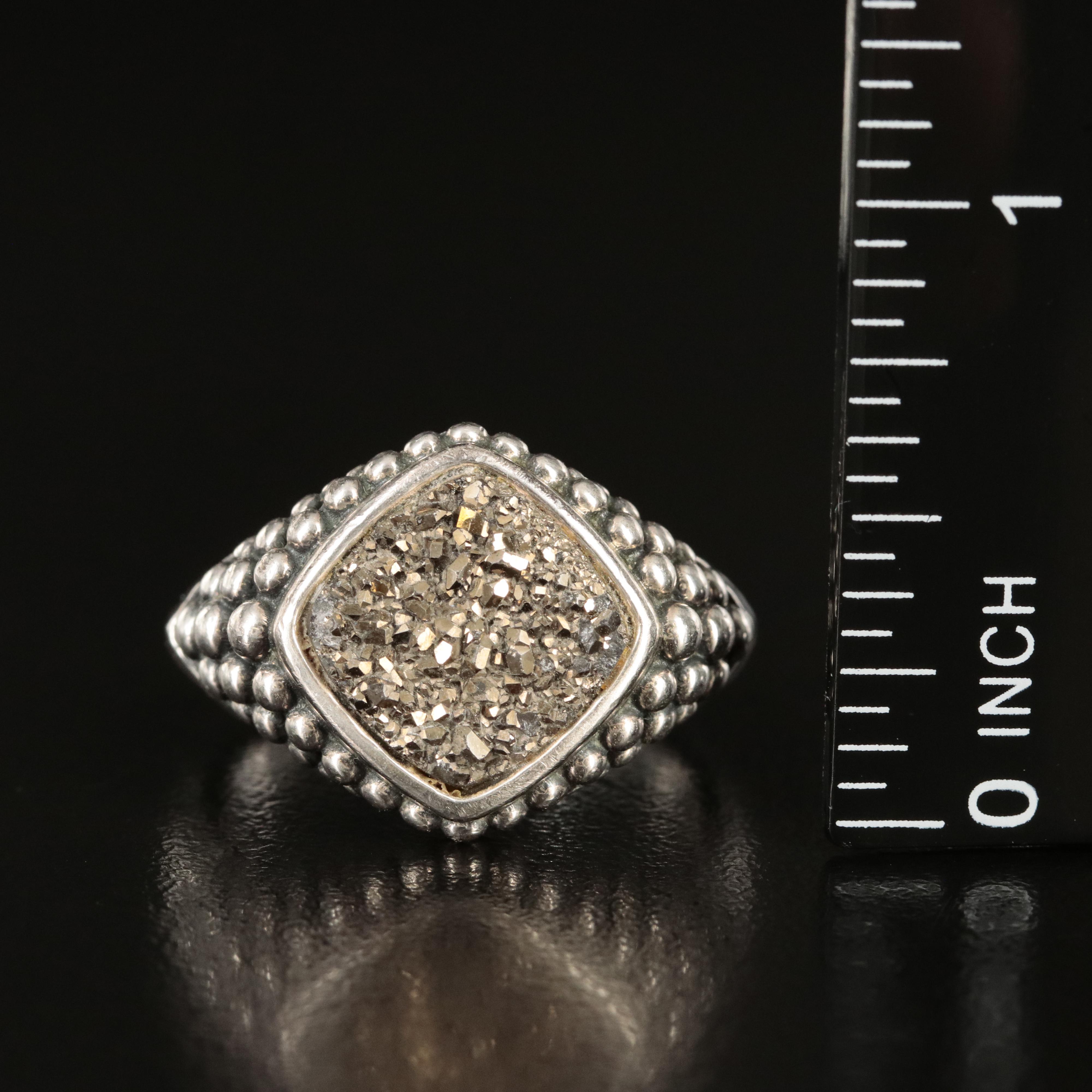 Michael Dawkins Sterling Druzy Ring