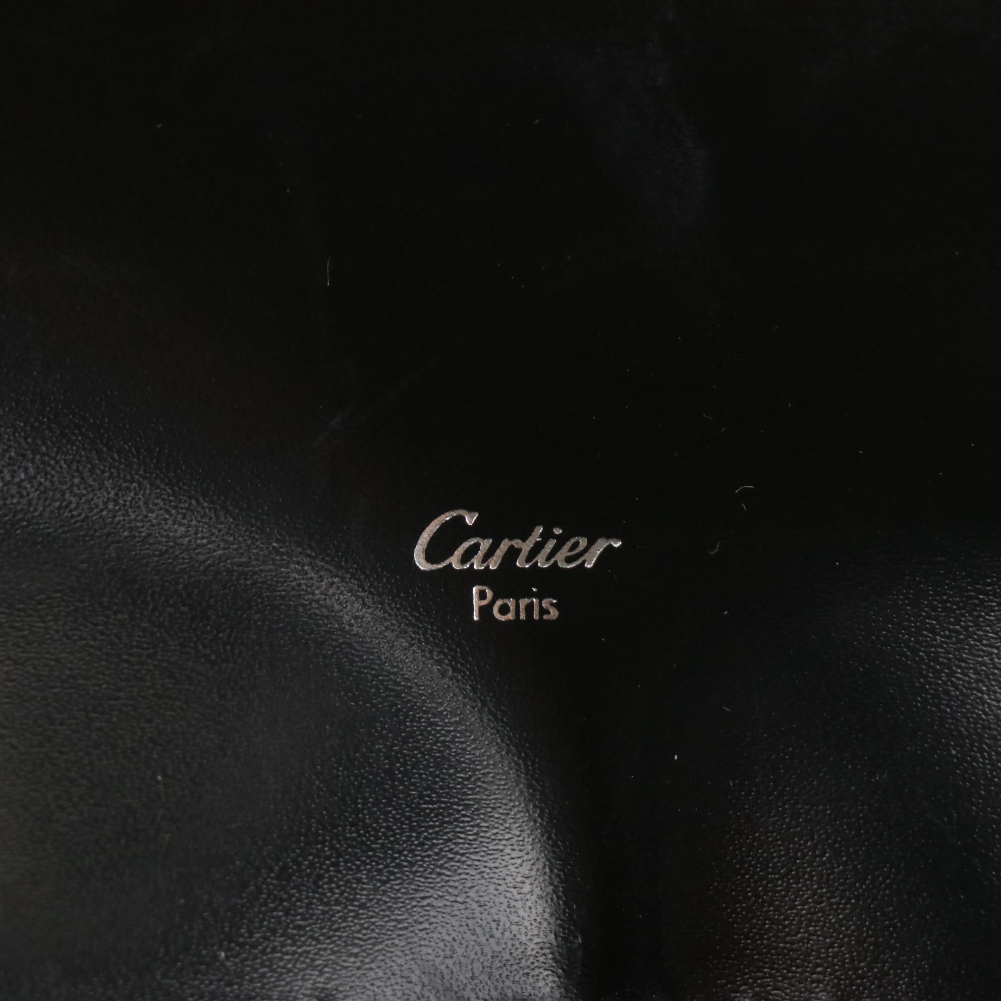 Cartier Santos Long Wallet in Smooth Black Leather