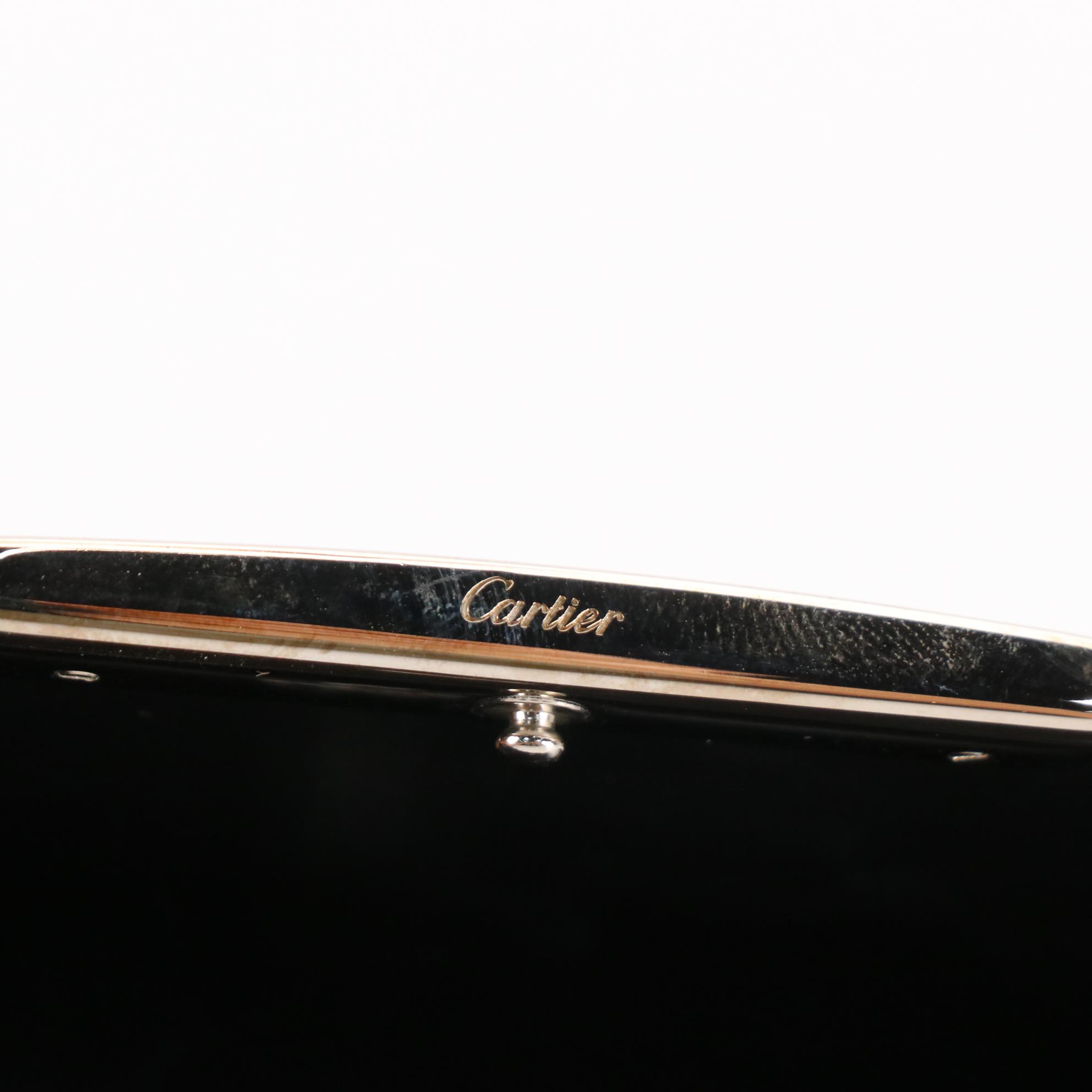 Cartier Santos Long Wallet in Smooth Black Leather