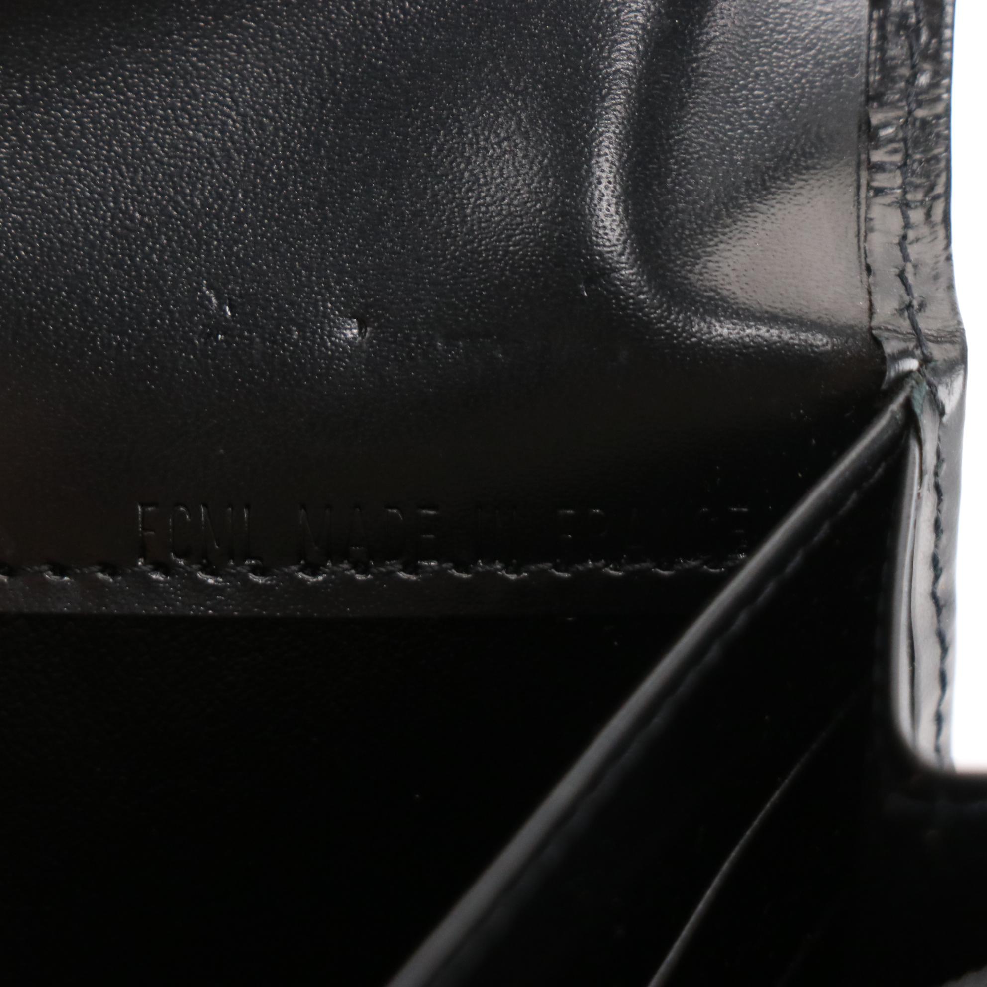 Cartier Santos Long Wallet in Smooth Black Leather