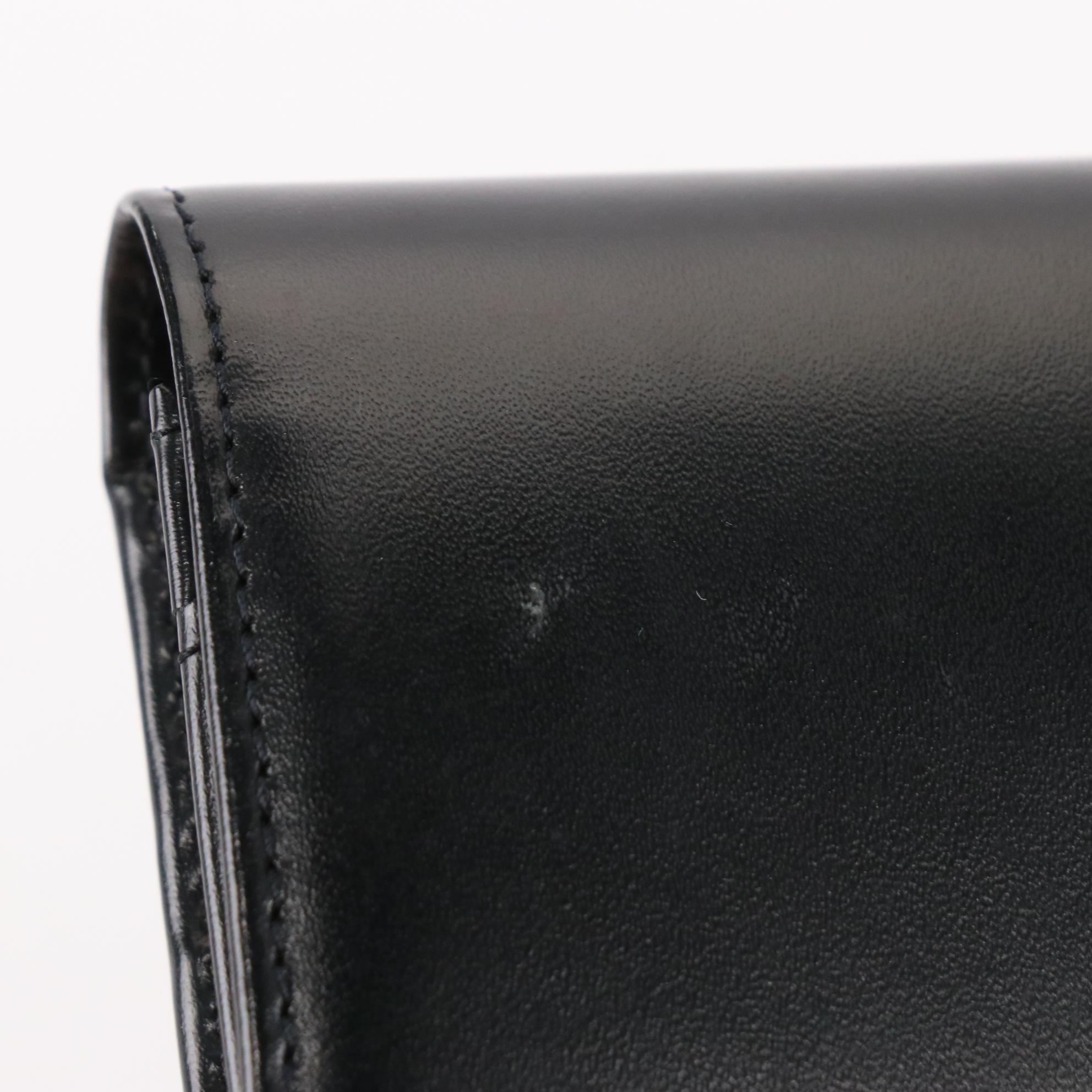 Cartier Santos Long Wallet in Smooth Black Leather