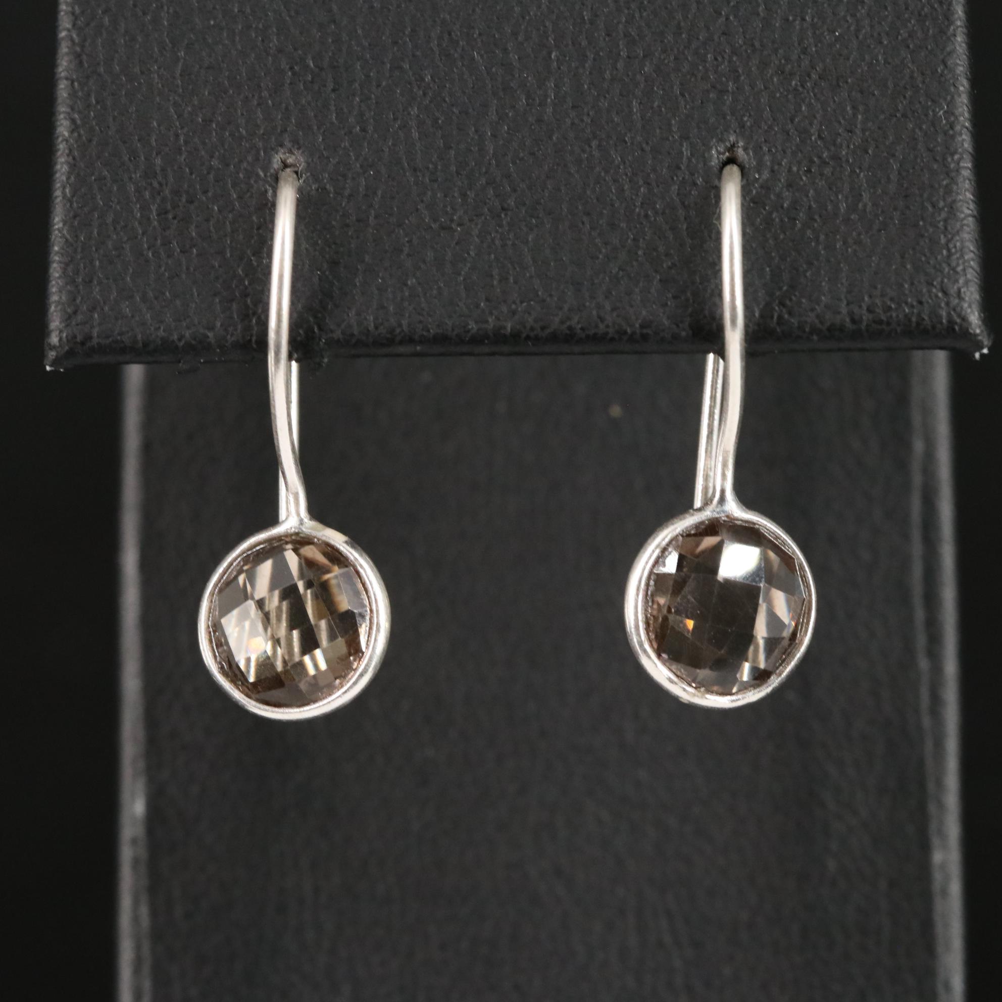 Sterling Smoky Quartz Drop Earrings