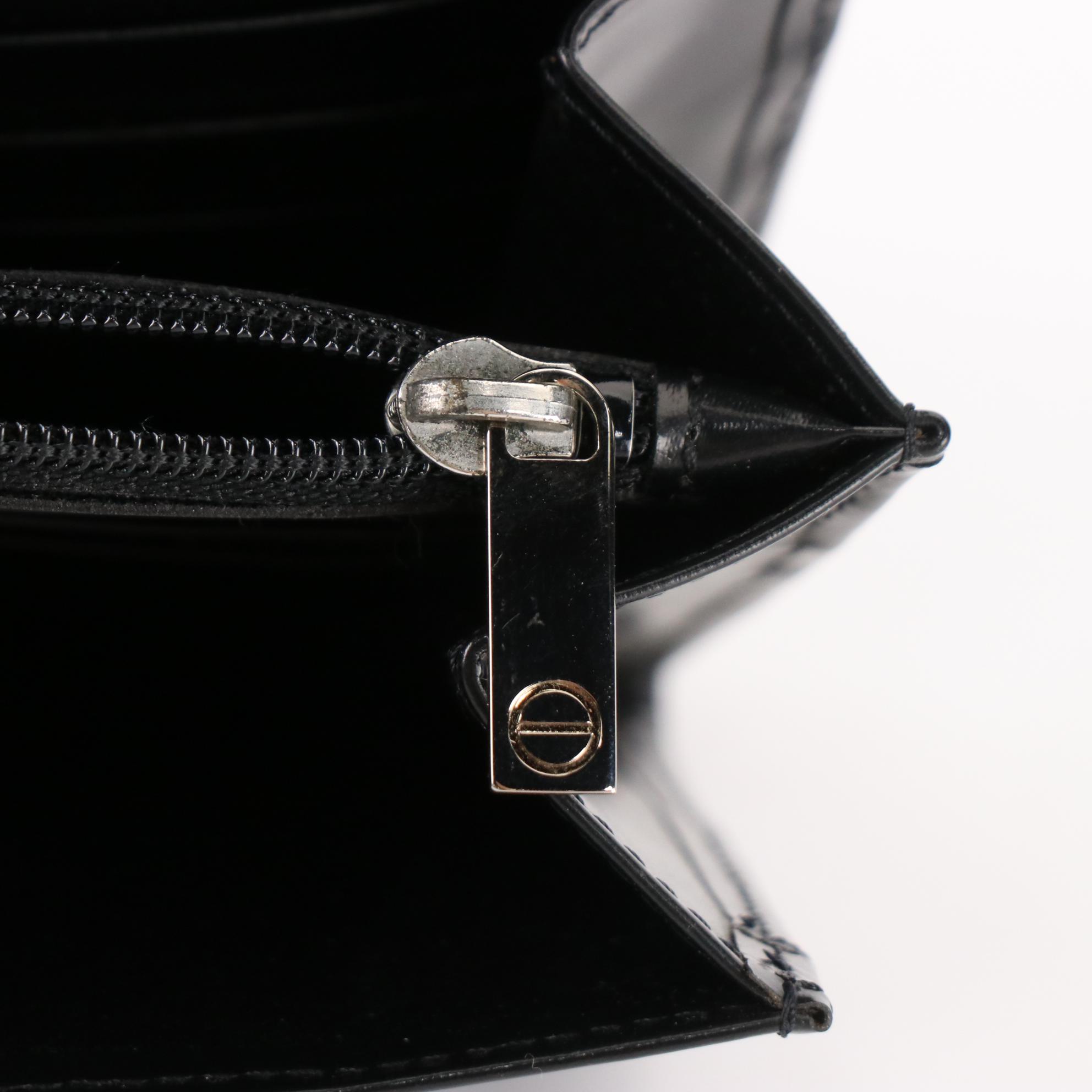 Cartier Santos Long Wallet in Smooth Black Leather