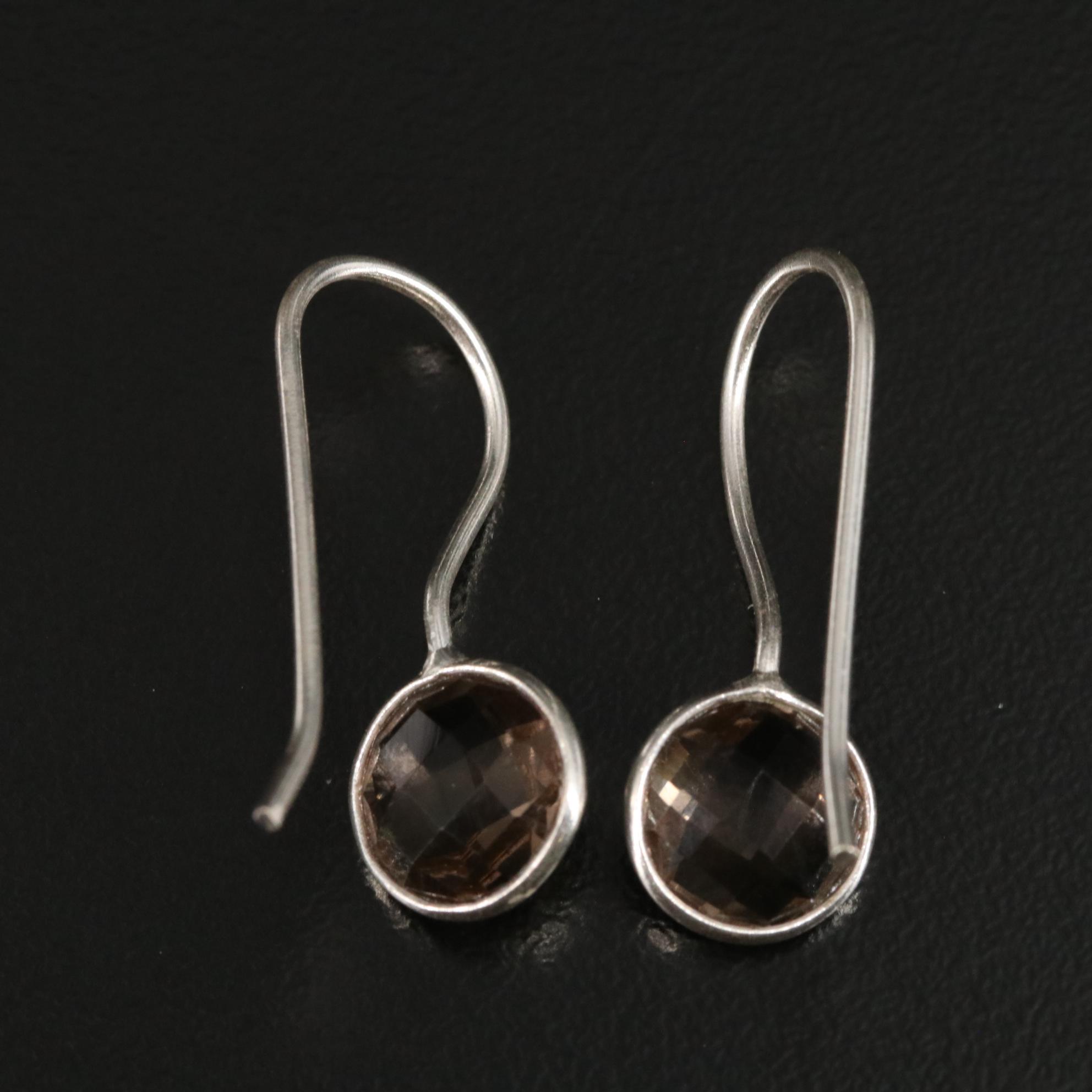 Sterling Smoky Quartz Drop Earrings