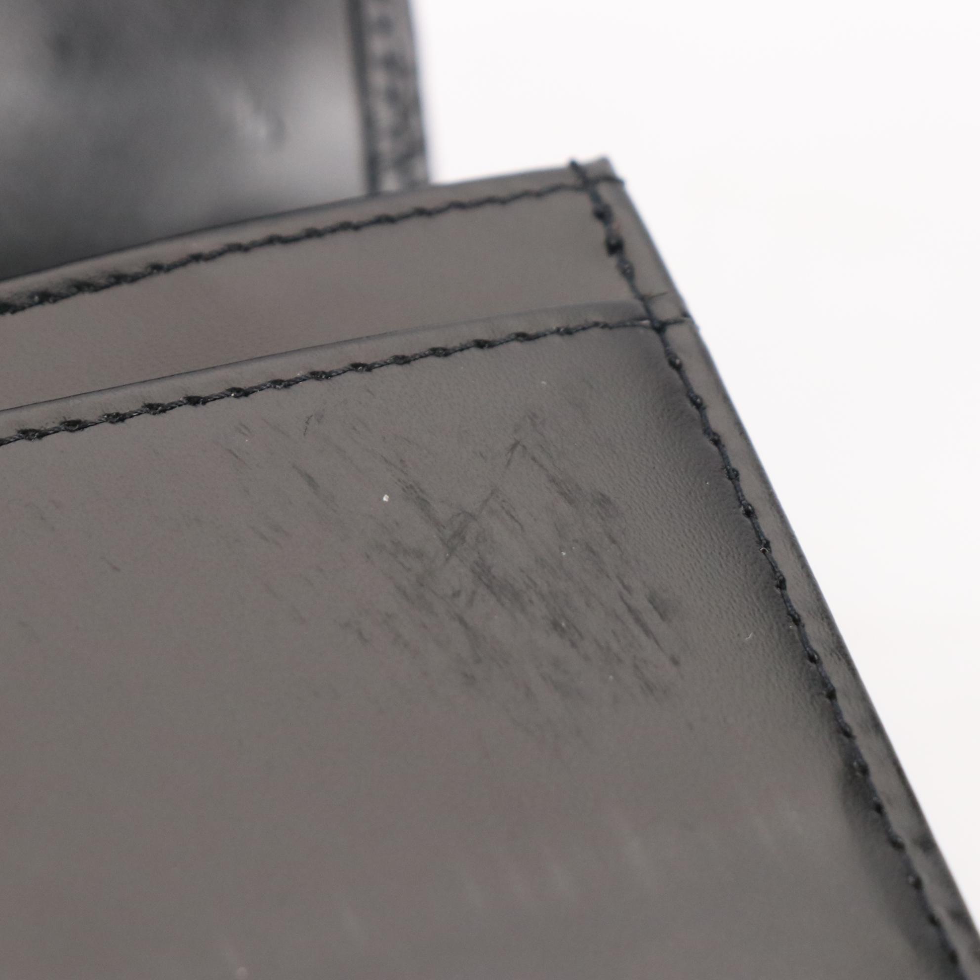 Cartier Santos Long Wallet in Smooth Black Leather