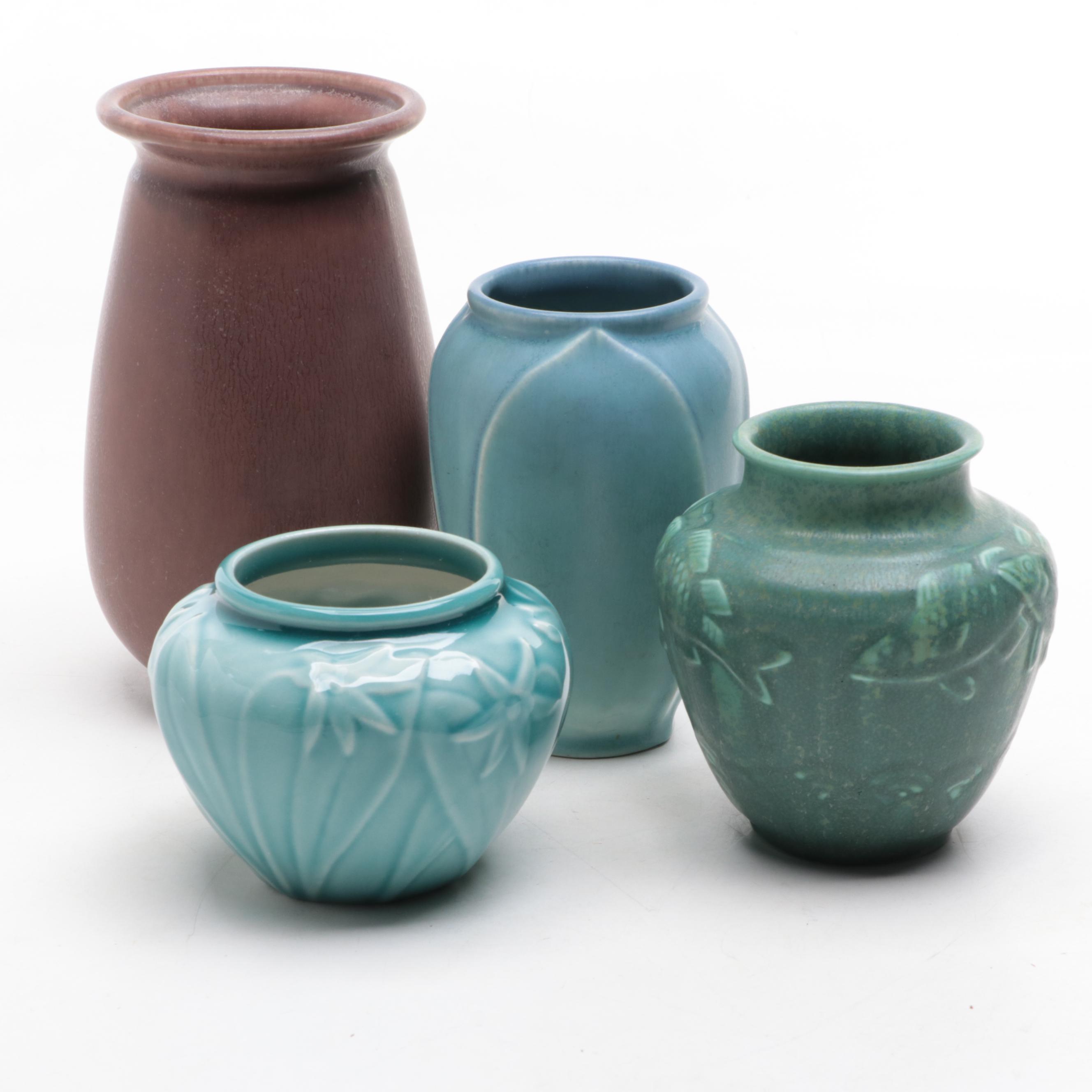 Rookwood Pottery Koi, Daffodil and More Ceramic Vases, Early to Mid-20th Century