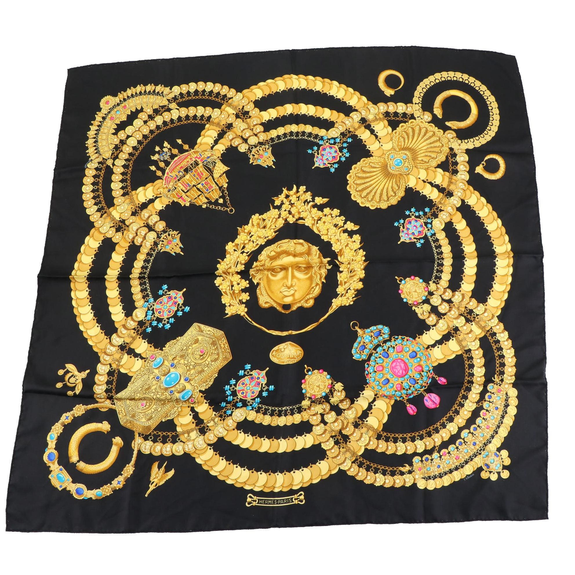 Hermès "Kosmima" Silk Twill Scarf 90