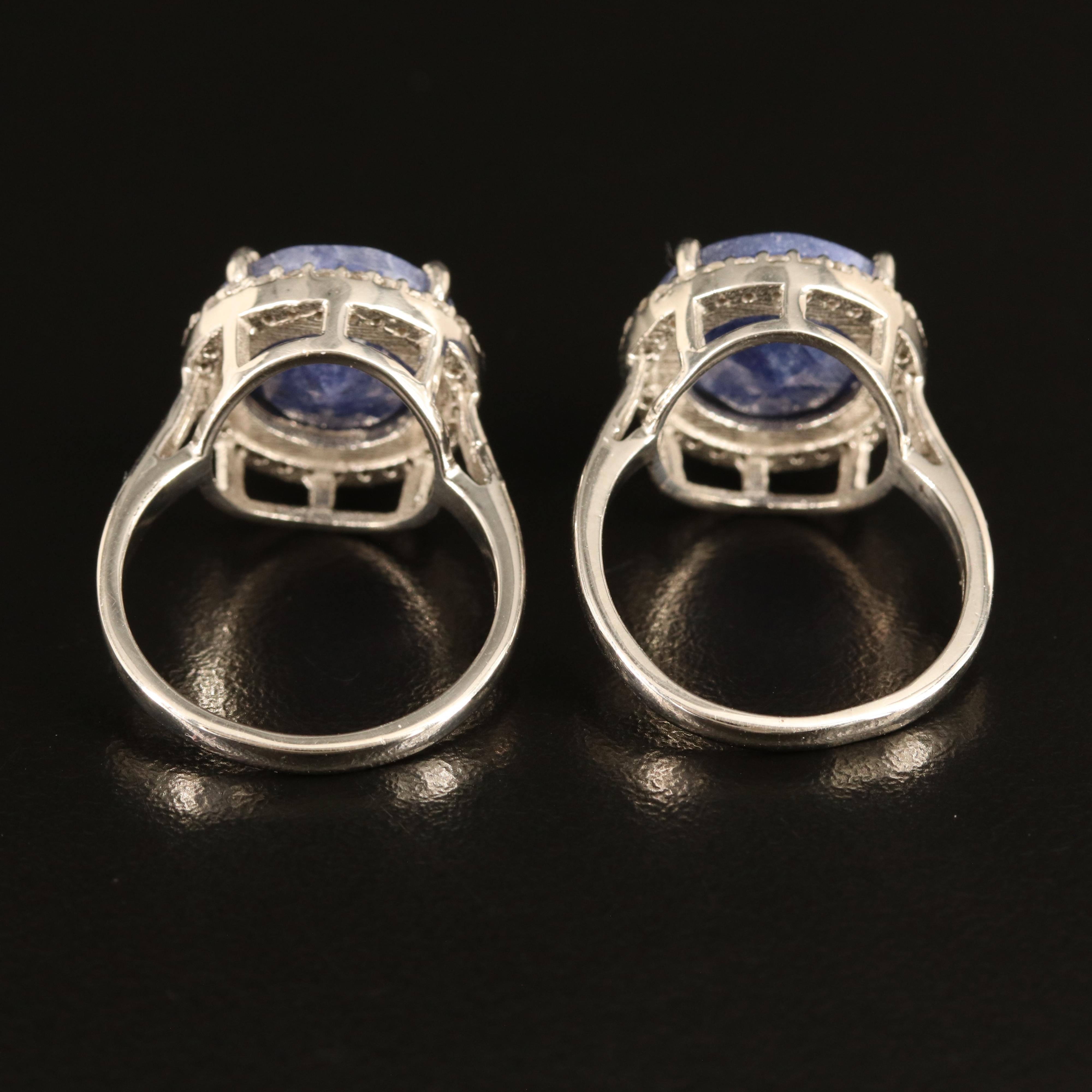 Sterling Beryl and Topaz Rings