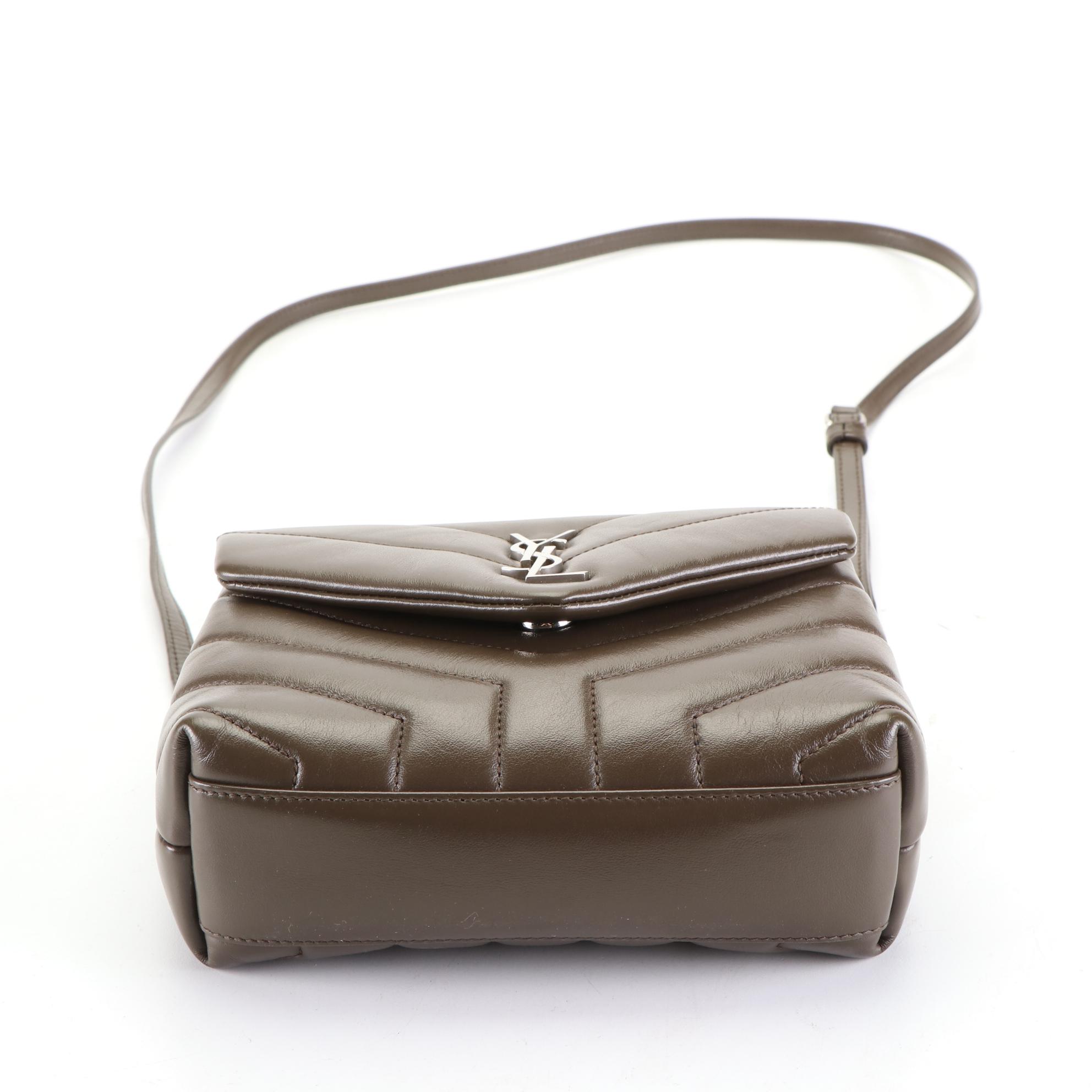 Saint Laurent Loulou Crossbody Clutch Bag in Chevron Matelassé Leather