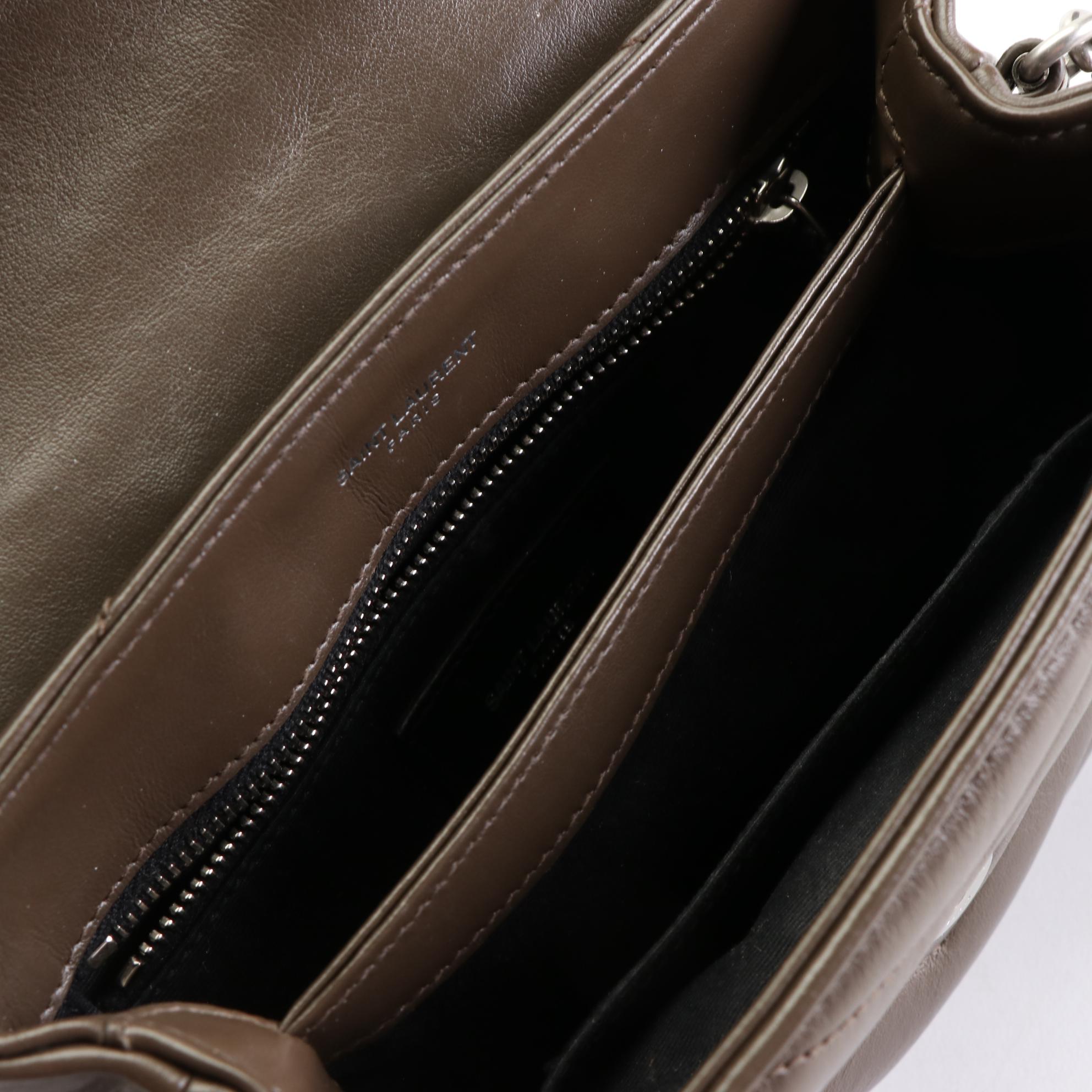 Saint Laurent Loulou Crossbody Clutch Bag in Chevron Matelassé Leather