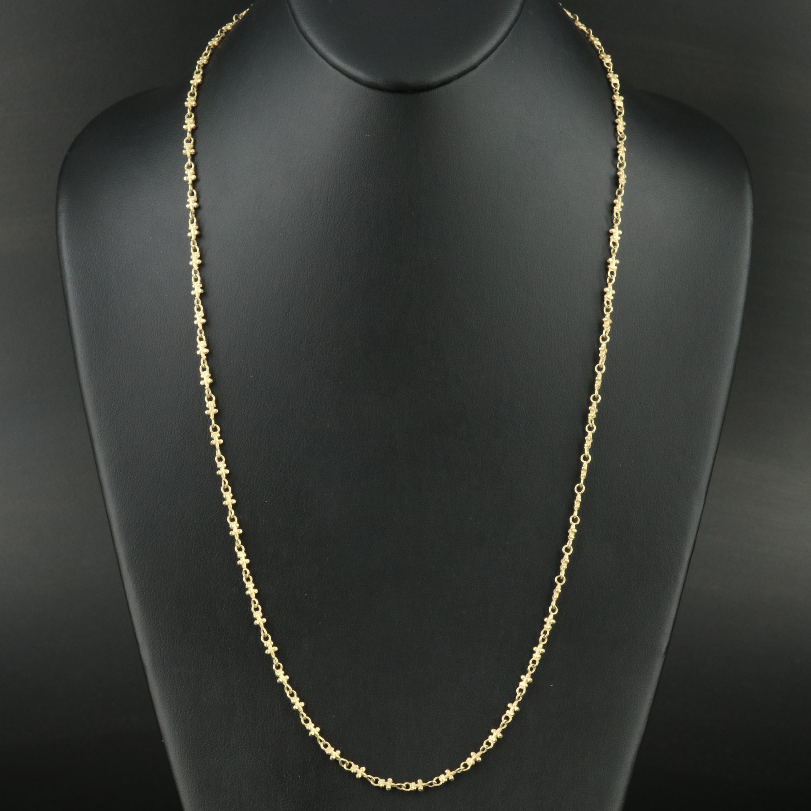 18K Fleur-de-Lis Link Necklace and Bracelet