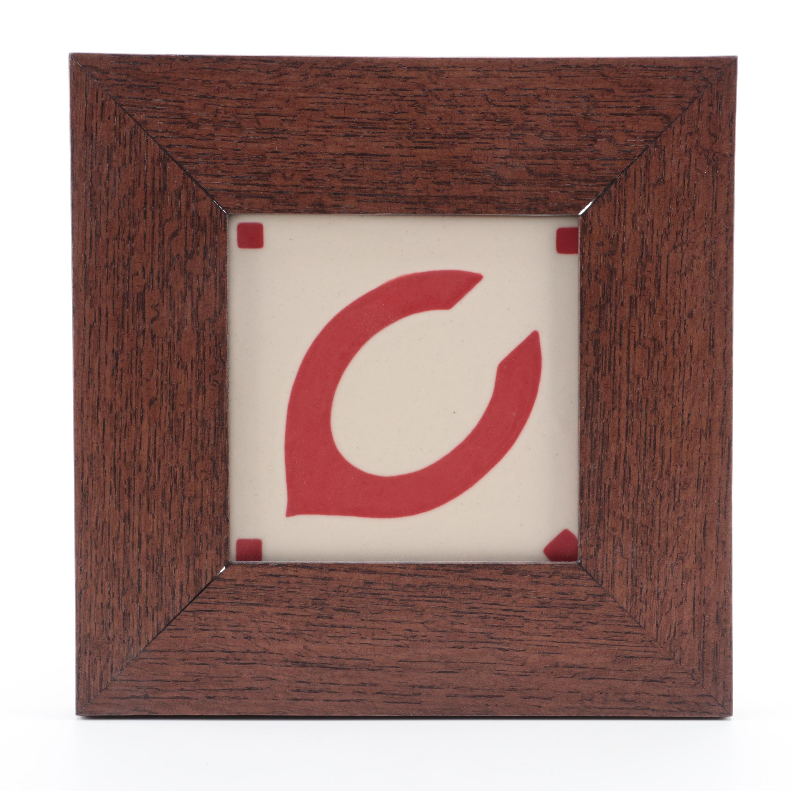 Rookwood Pottery "The Spirit of Baseball" and Cincinnati Reds Logo Tiles