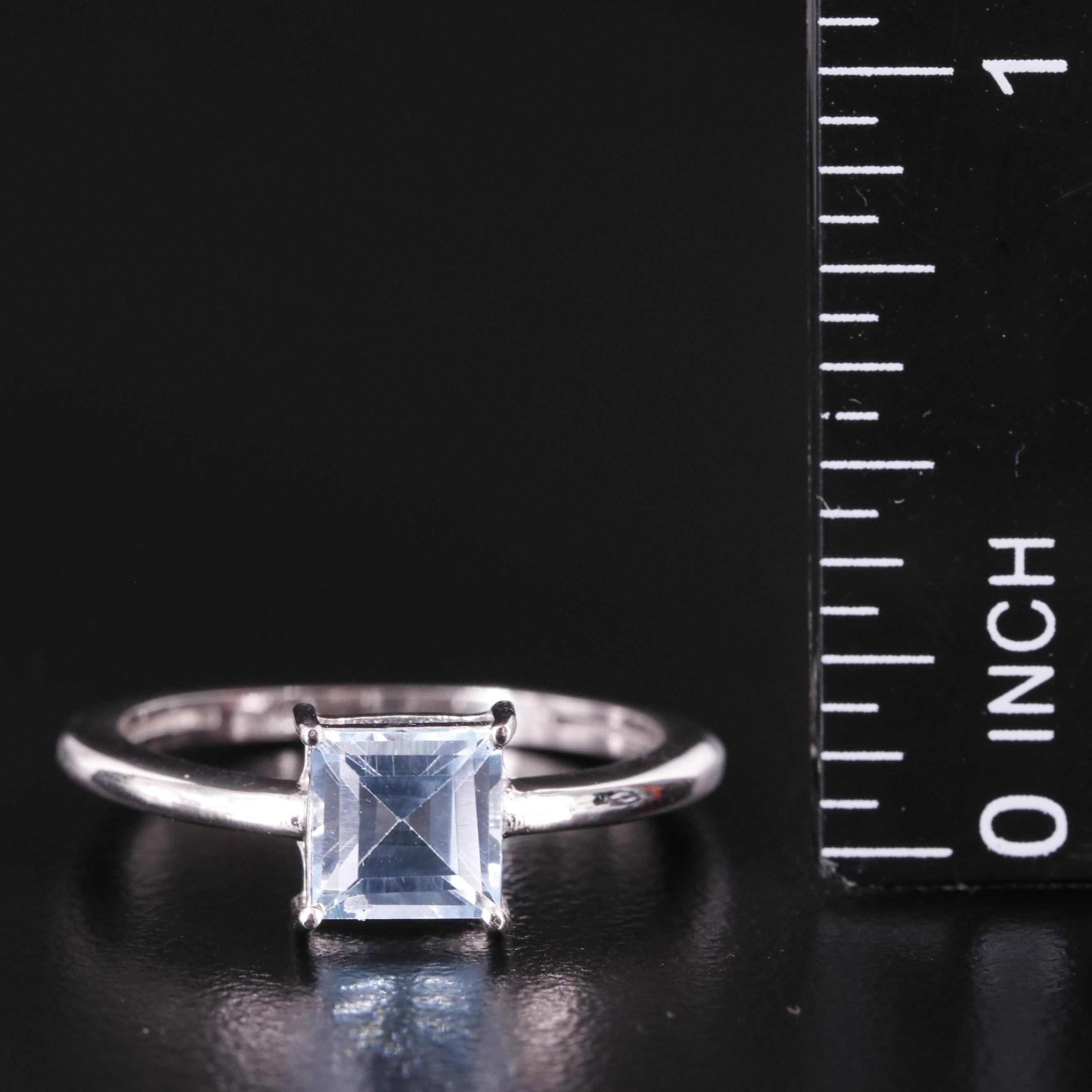Sterling Blue Topaz Solitaire Ring