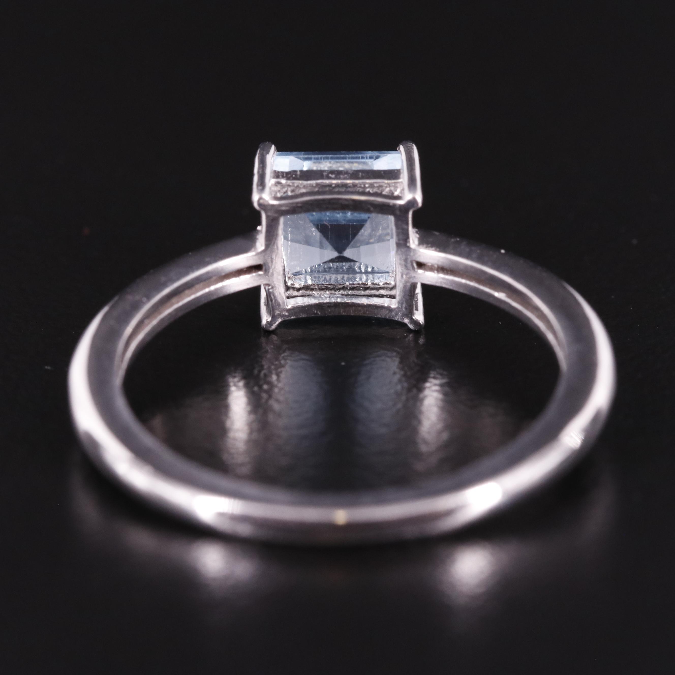 Sterling Blue Topaz Solitaire Ring