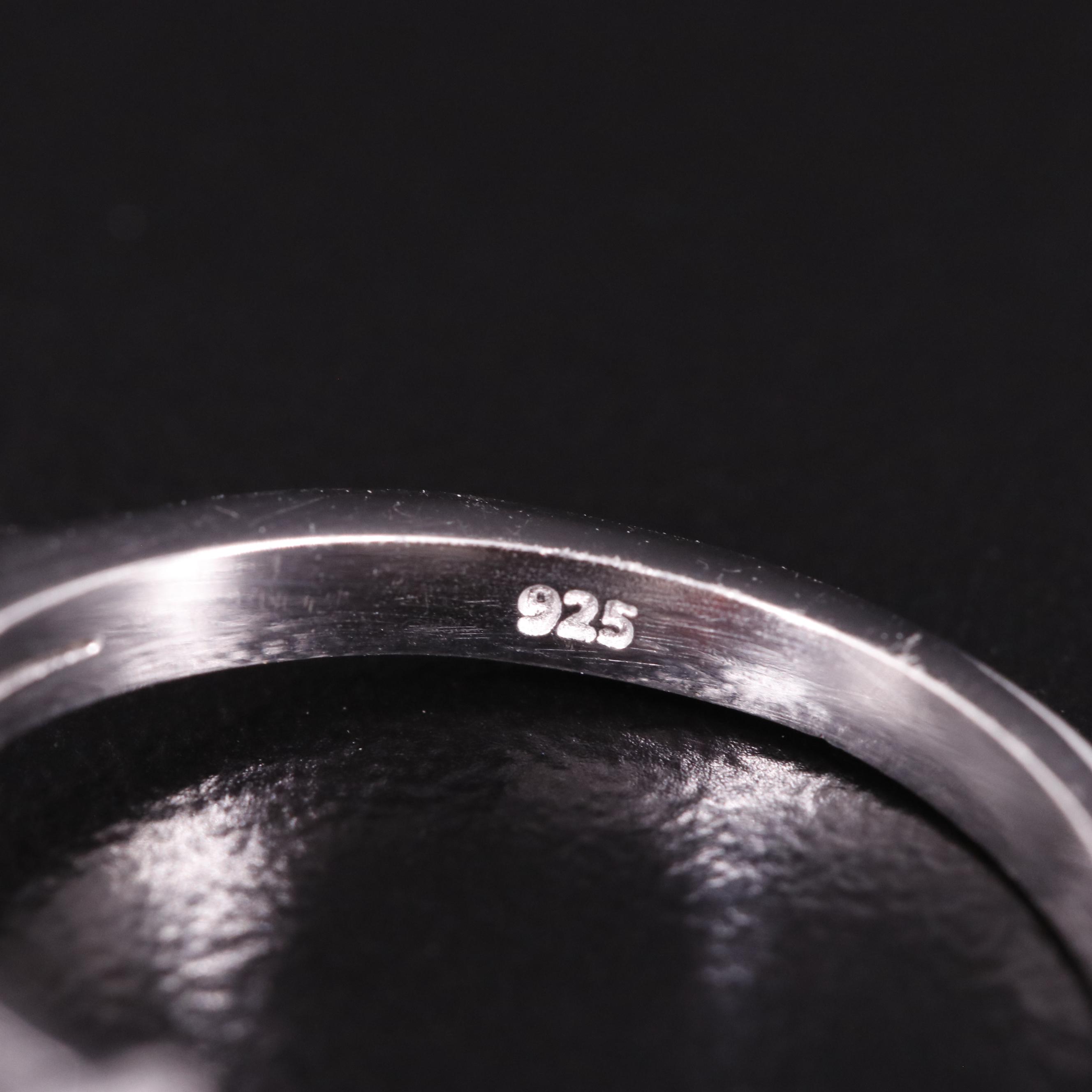 Sterling Garnet and Diamond Ring