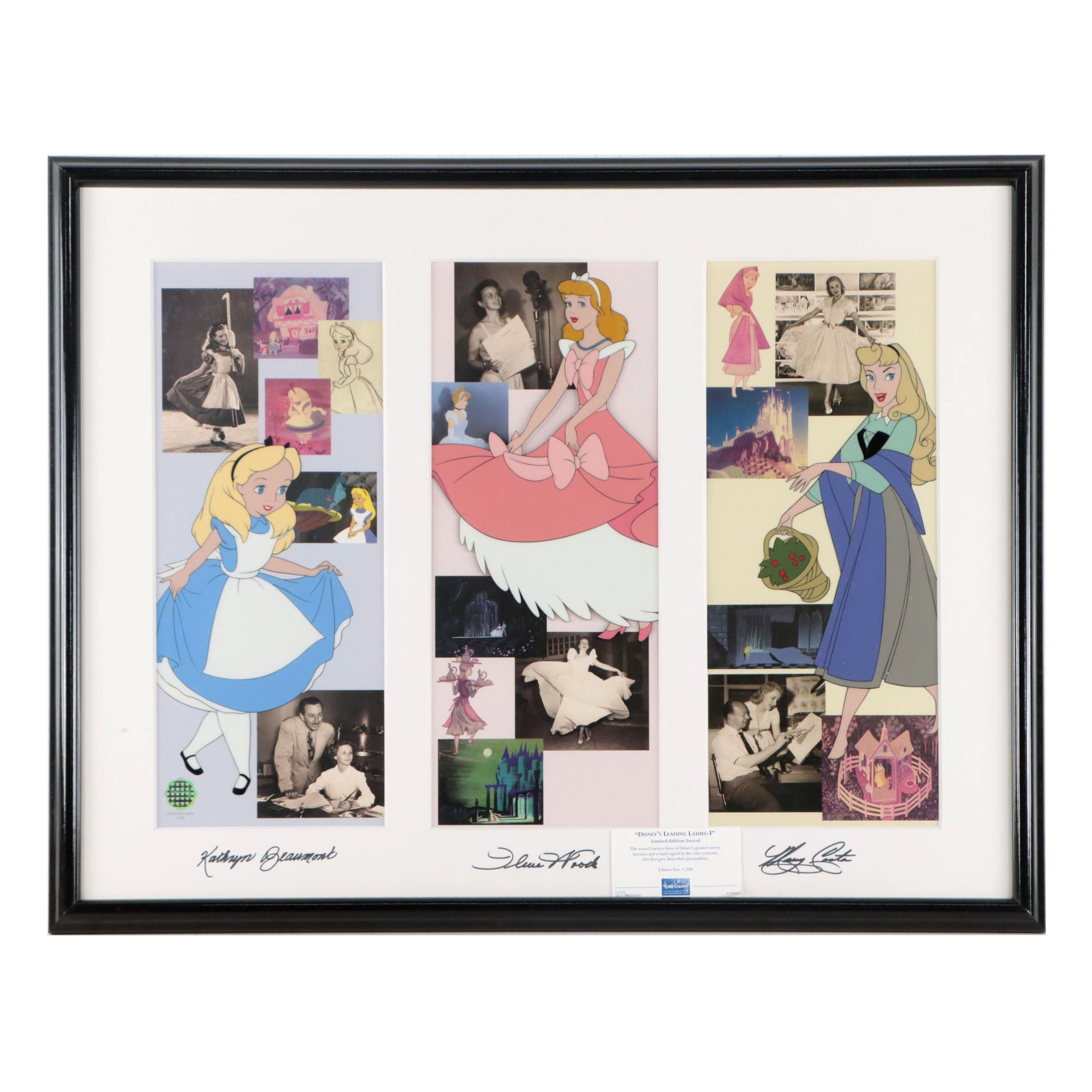 Disney Sericel Signed by Character Voice Artists "Disney's Leading Ladies-I"