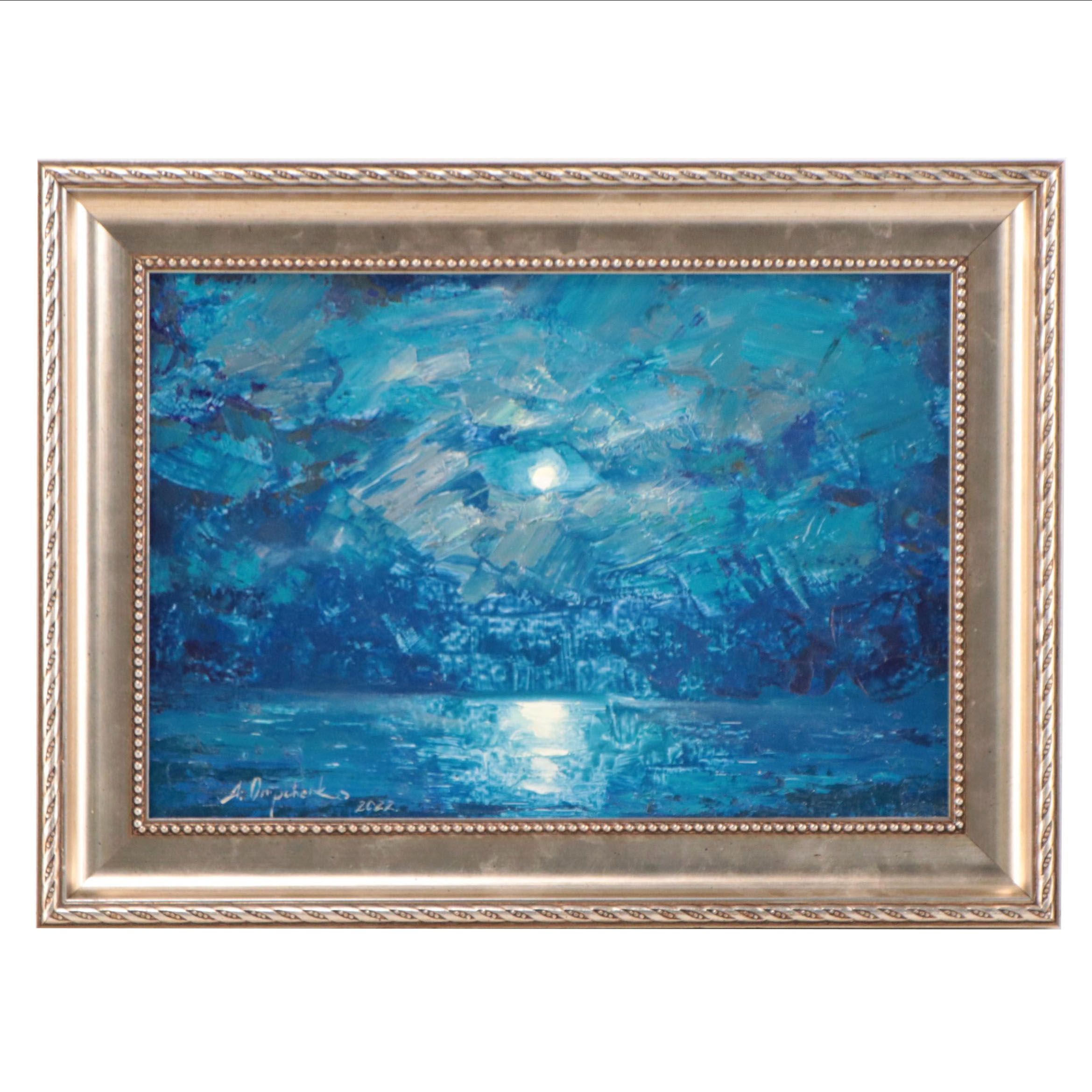 Alisa Onipchenko-Cheznickovska Oil Painting "Blue Night," 2022