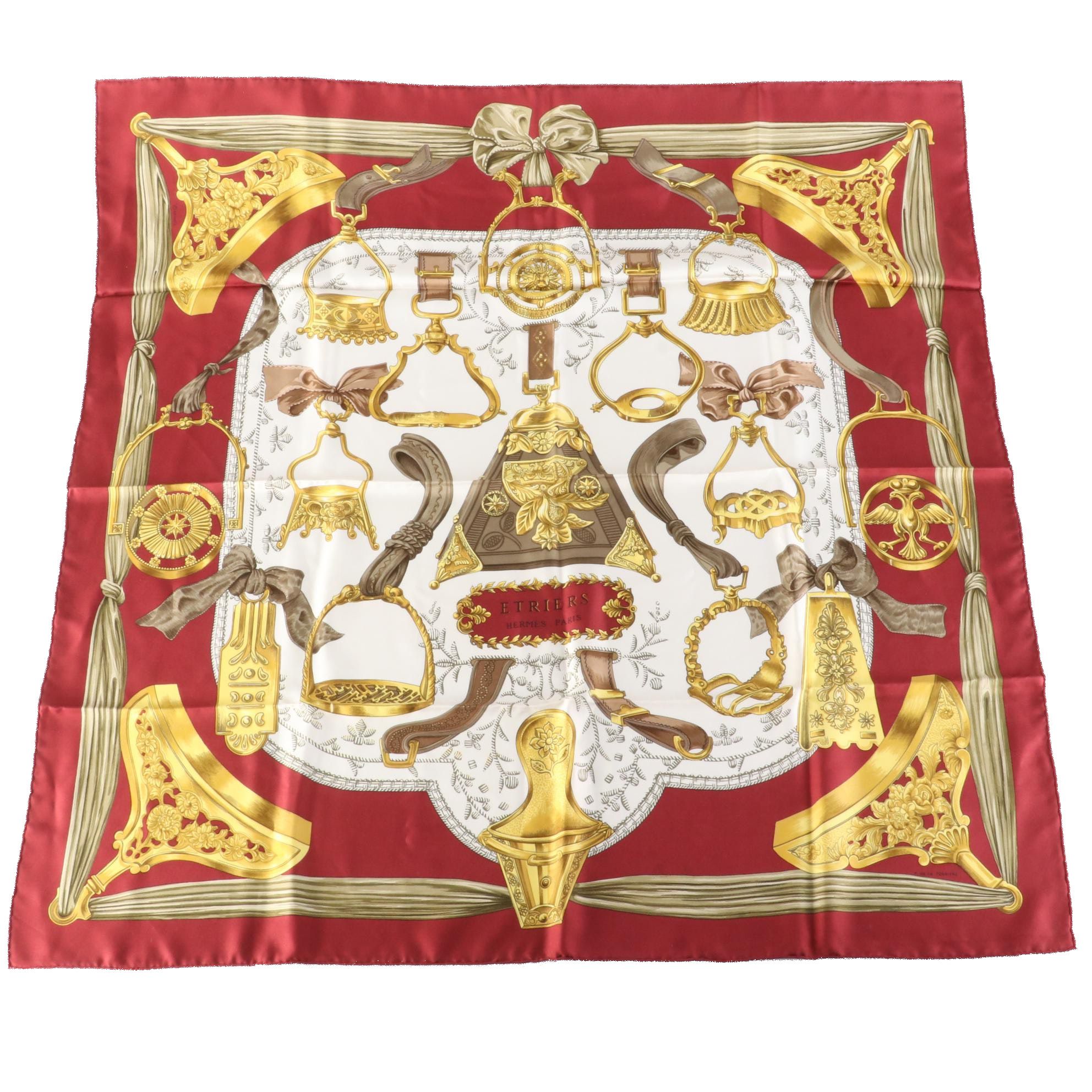 Hermès "Etriers" Scarf 90 in Silk Twill
