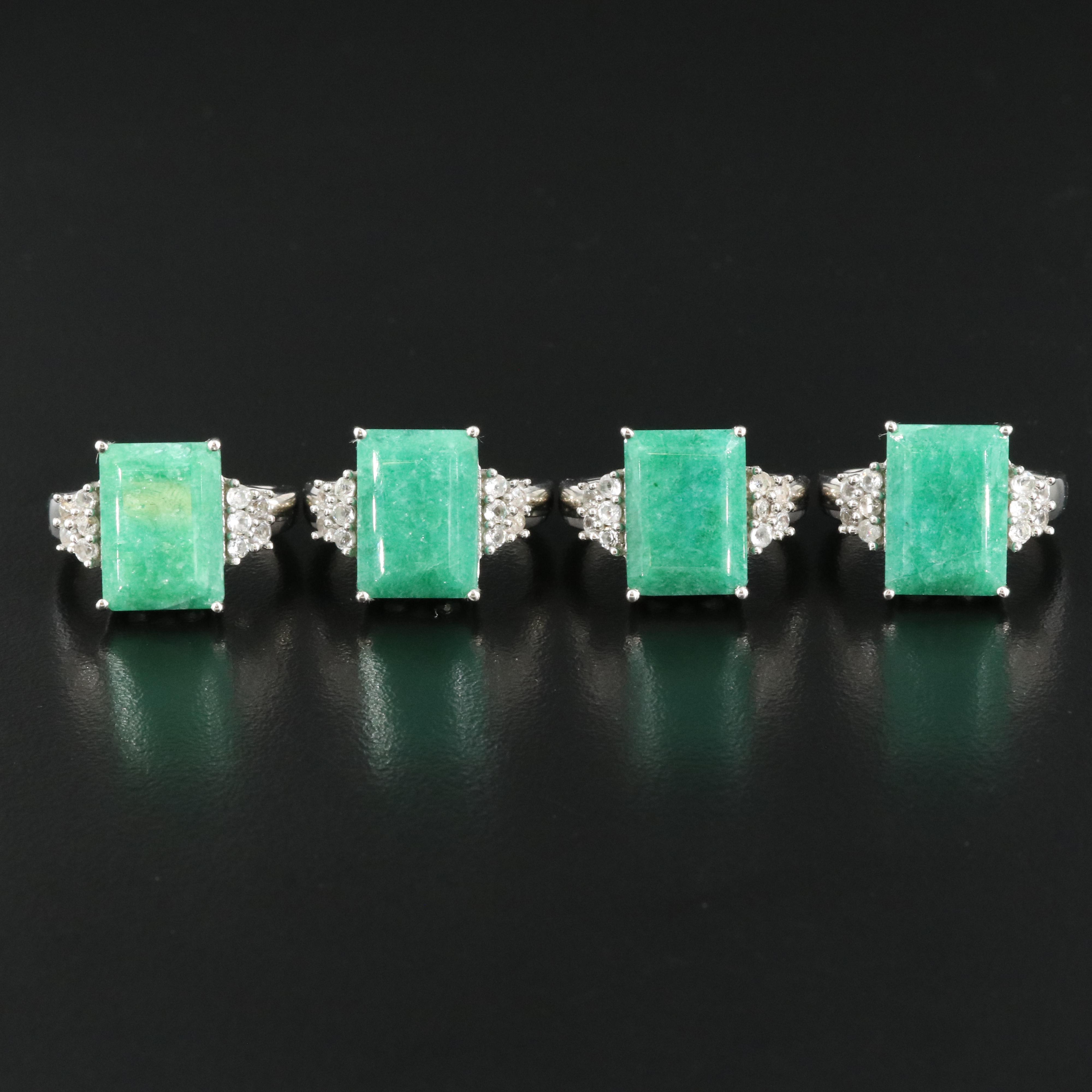 Sterling Beryl and Topaz Rings