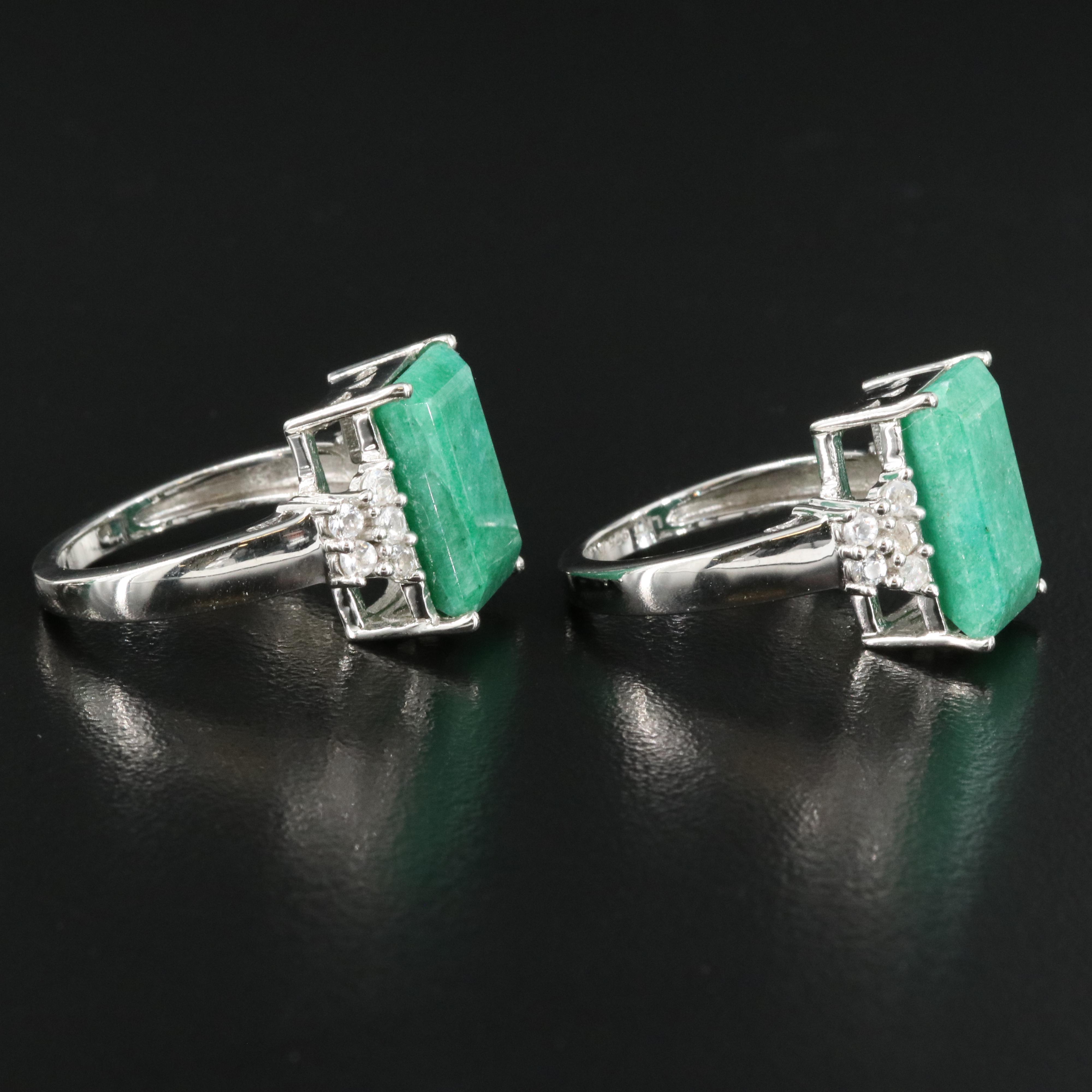 Sterling Beryl and Topaz Rings