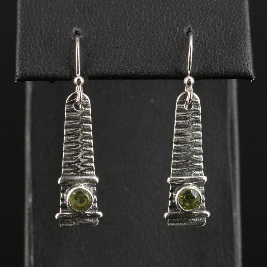 Sterling Peridot Dangle Earrings