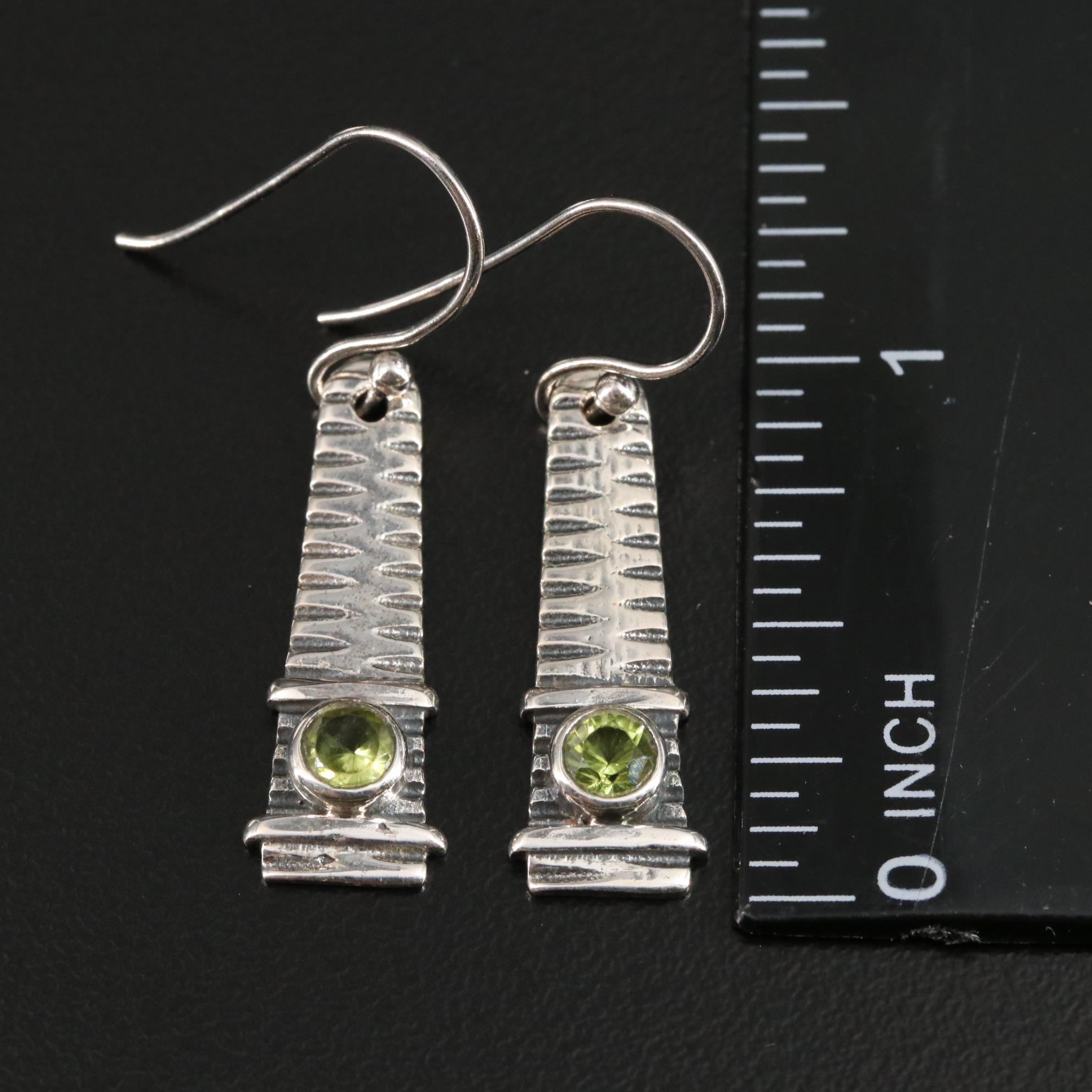 Sterling Peridot Dangle Earrings