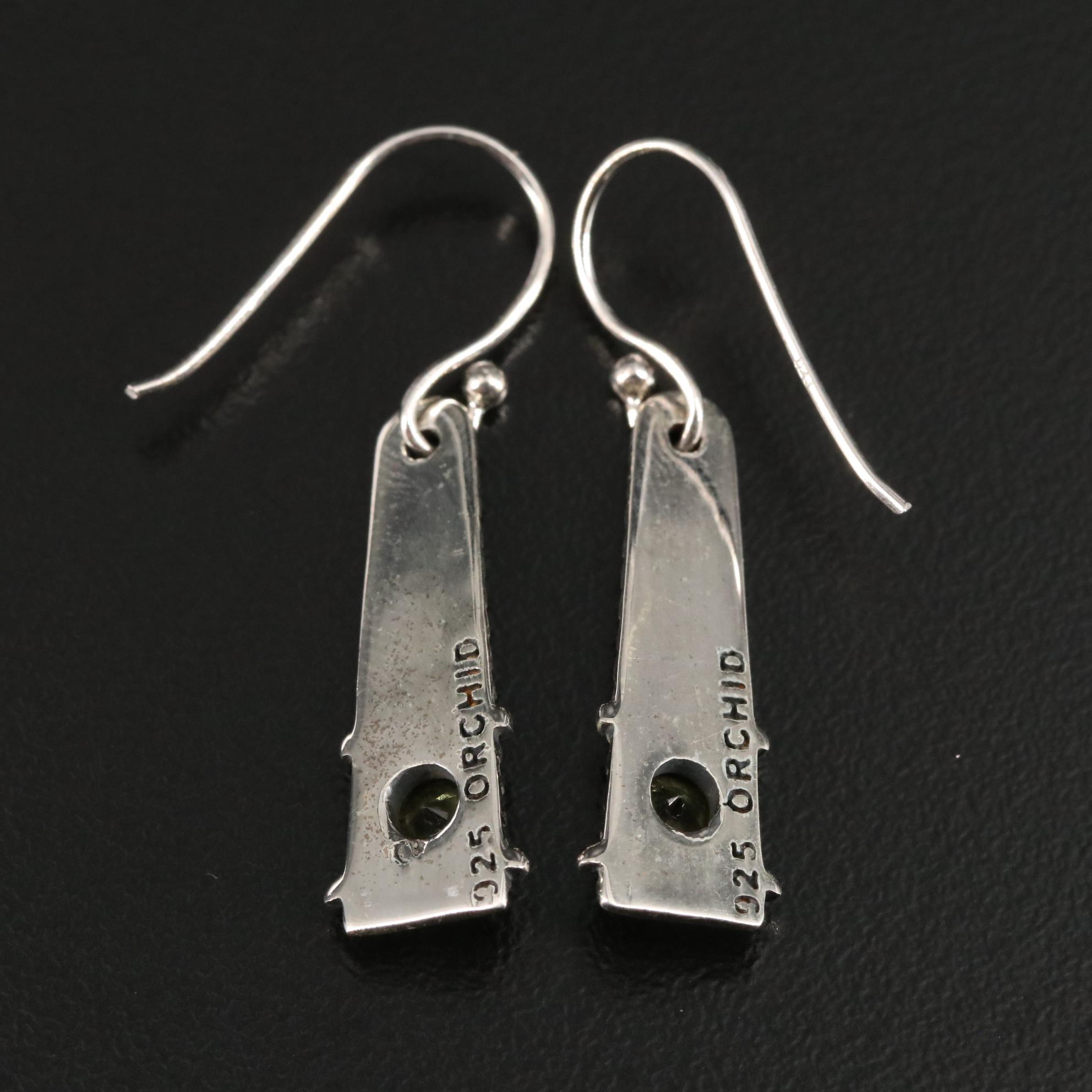 Sterling Peridot Dangle Earrings