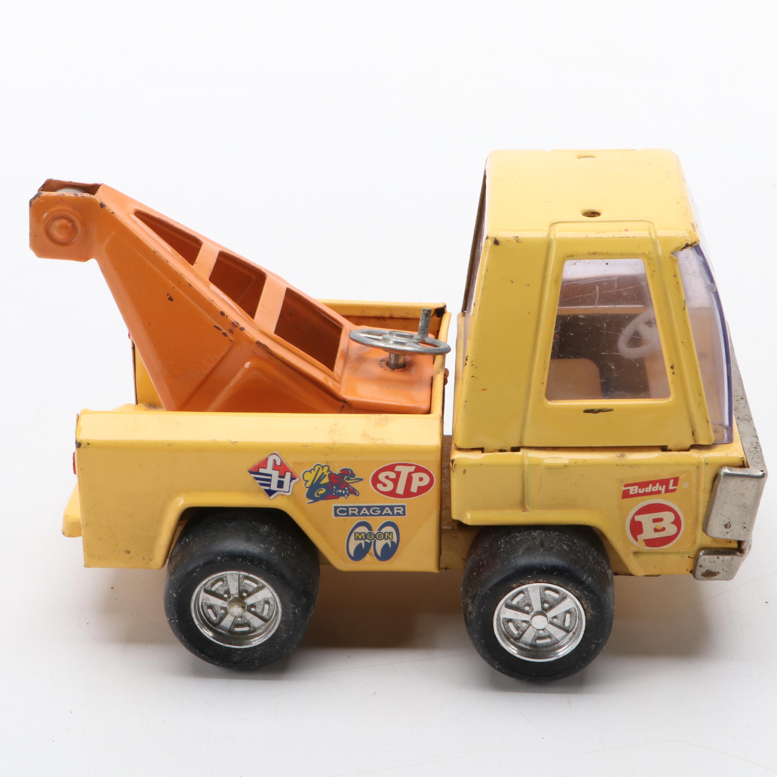 Japanese Diecast 1967 Camaro with Flip-Up Headlights and Yellow Tow Truck