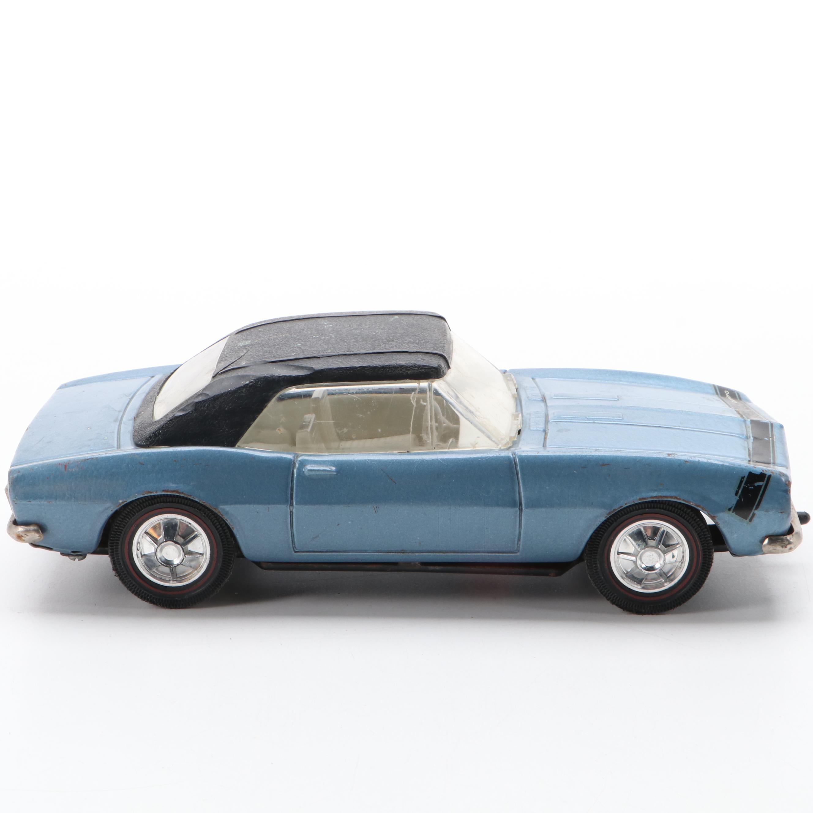 Japanese Diecast 1967 Camaro with Flip-Up Headlights and Yellow Tow Truck