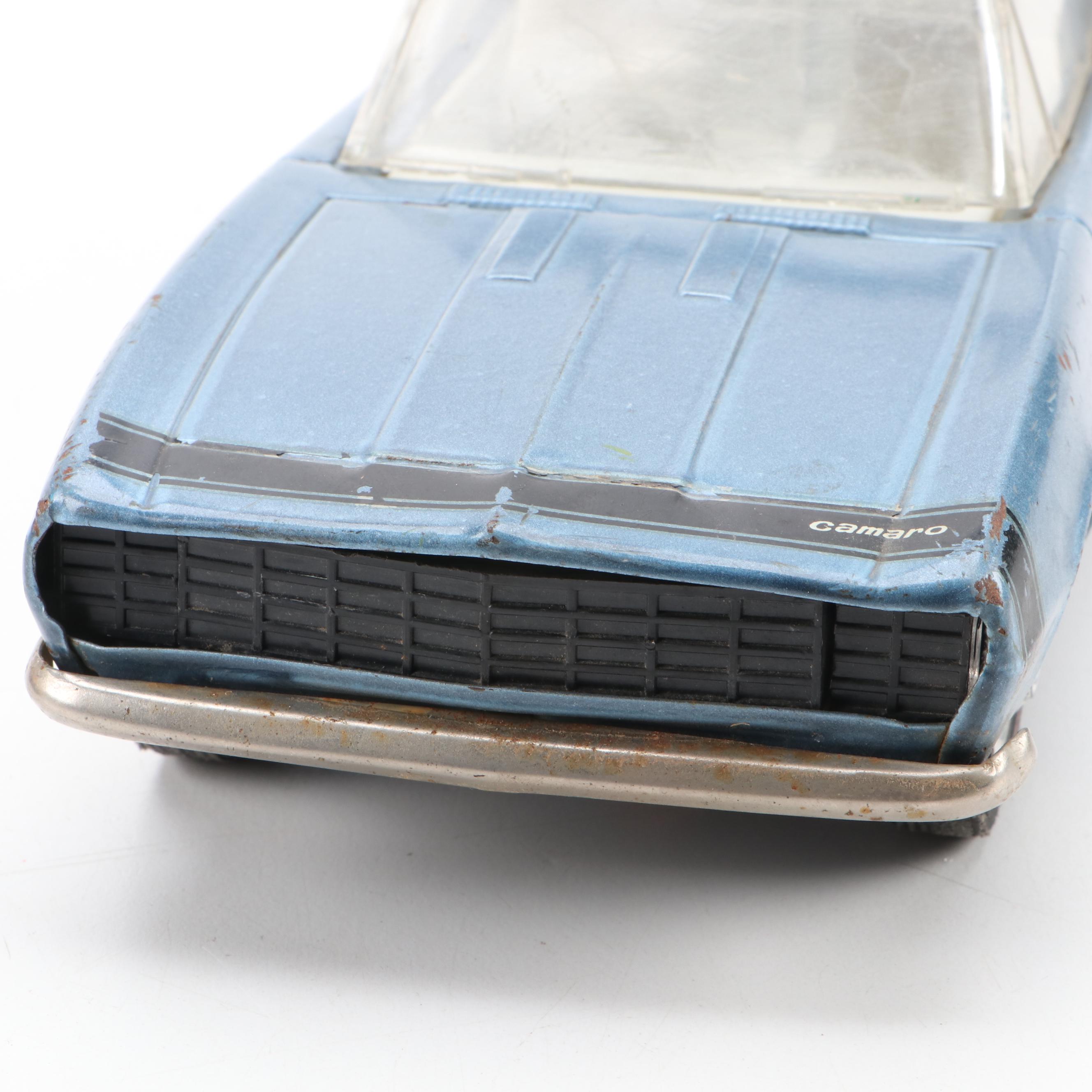 Japanese Diecast 1967 Camaro with Flip-Up Headlights and Yellow Tow Truck