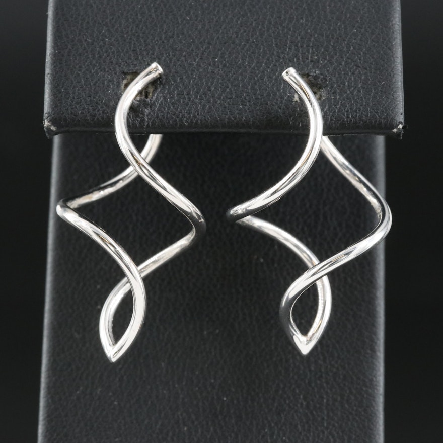 14K Spiral Hoop Earrings